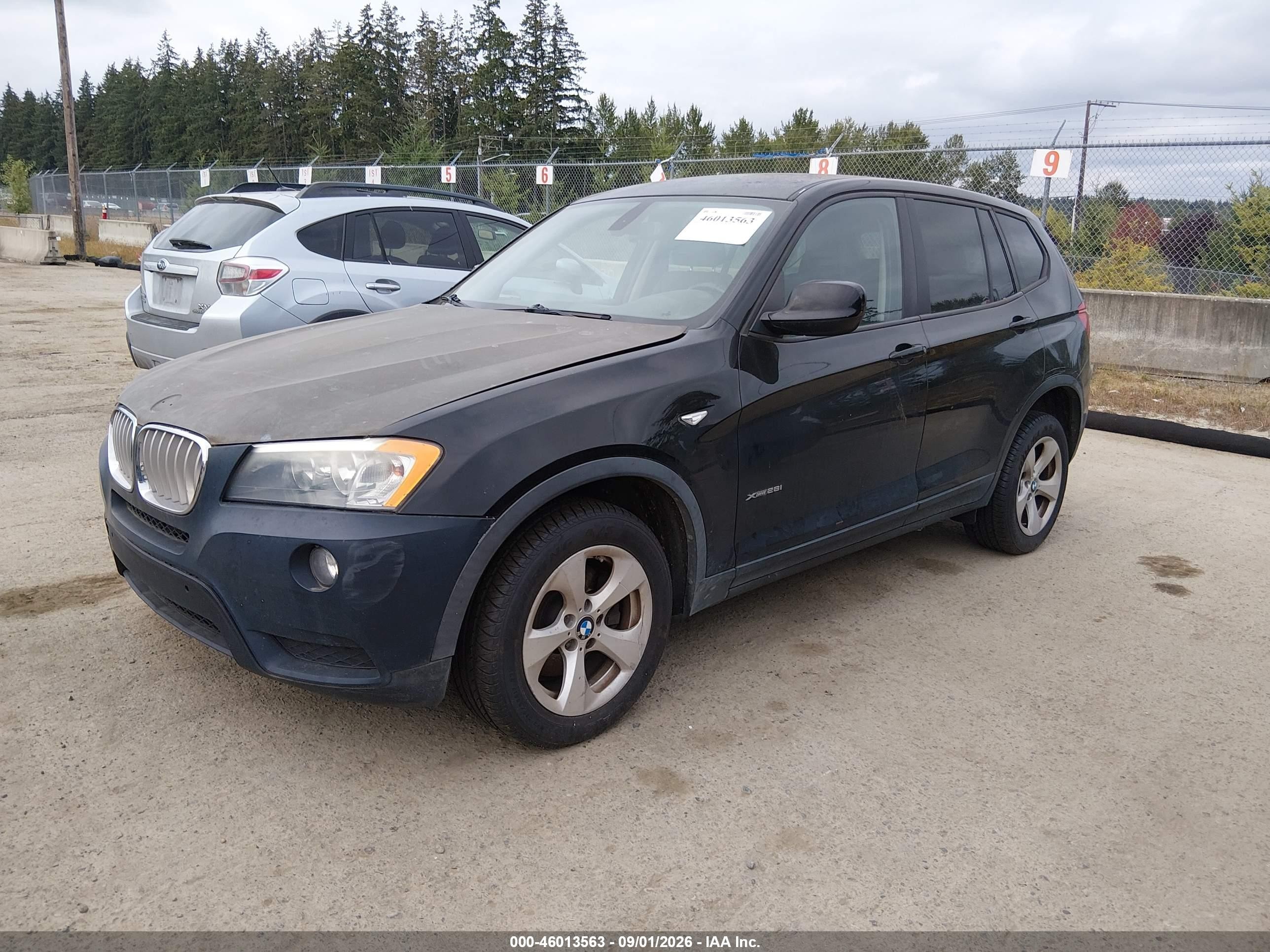 2012 Bmw X3 Xdrive28i Black vin: 5UXWX5C54CL721370