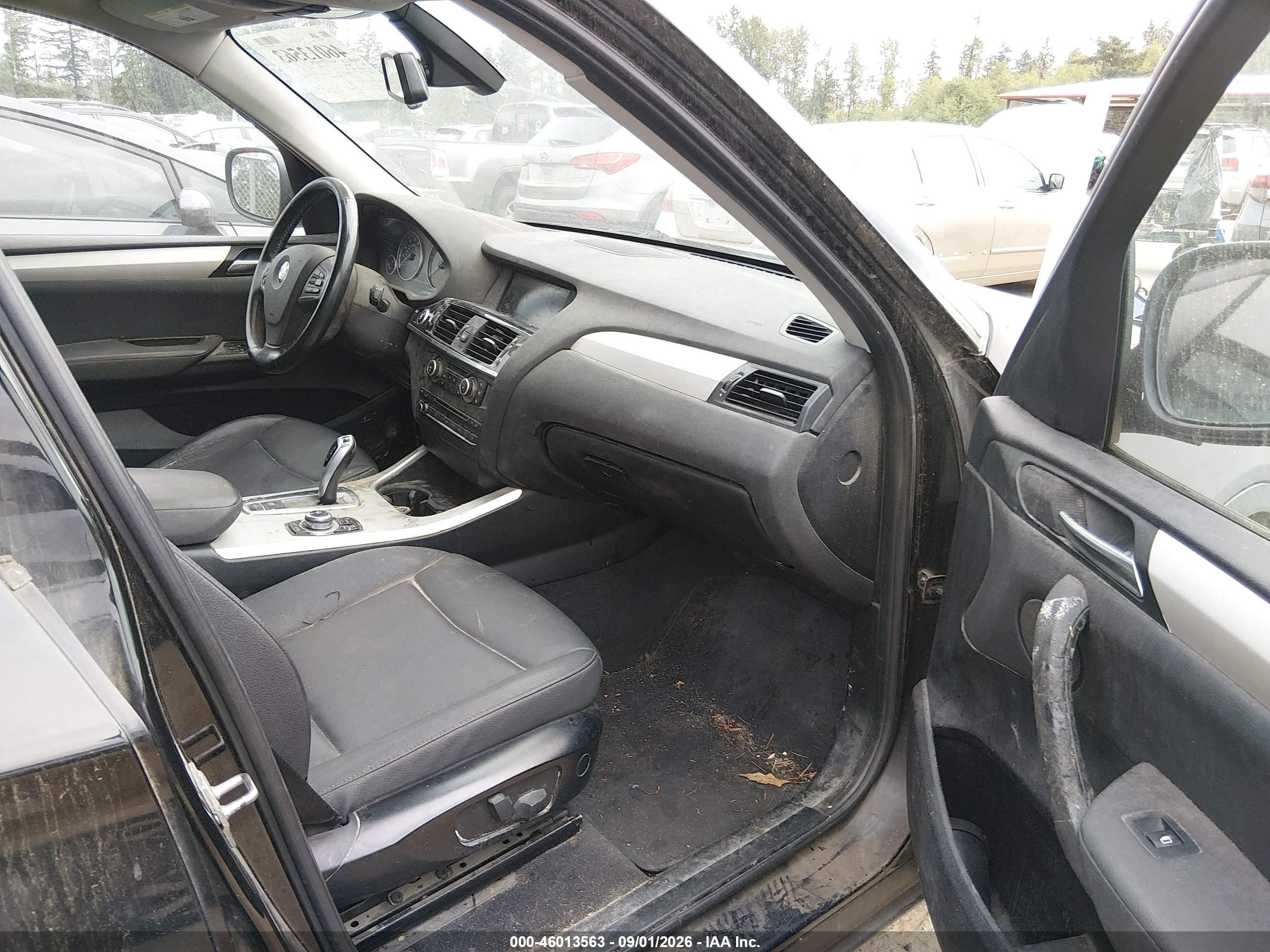 2012 Bmw X3 Xdrive28i Black vin: 5UXWX5C54CL721370