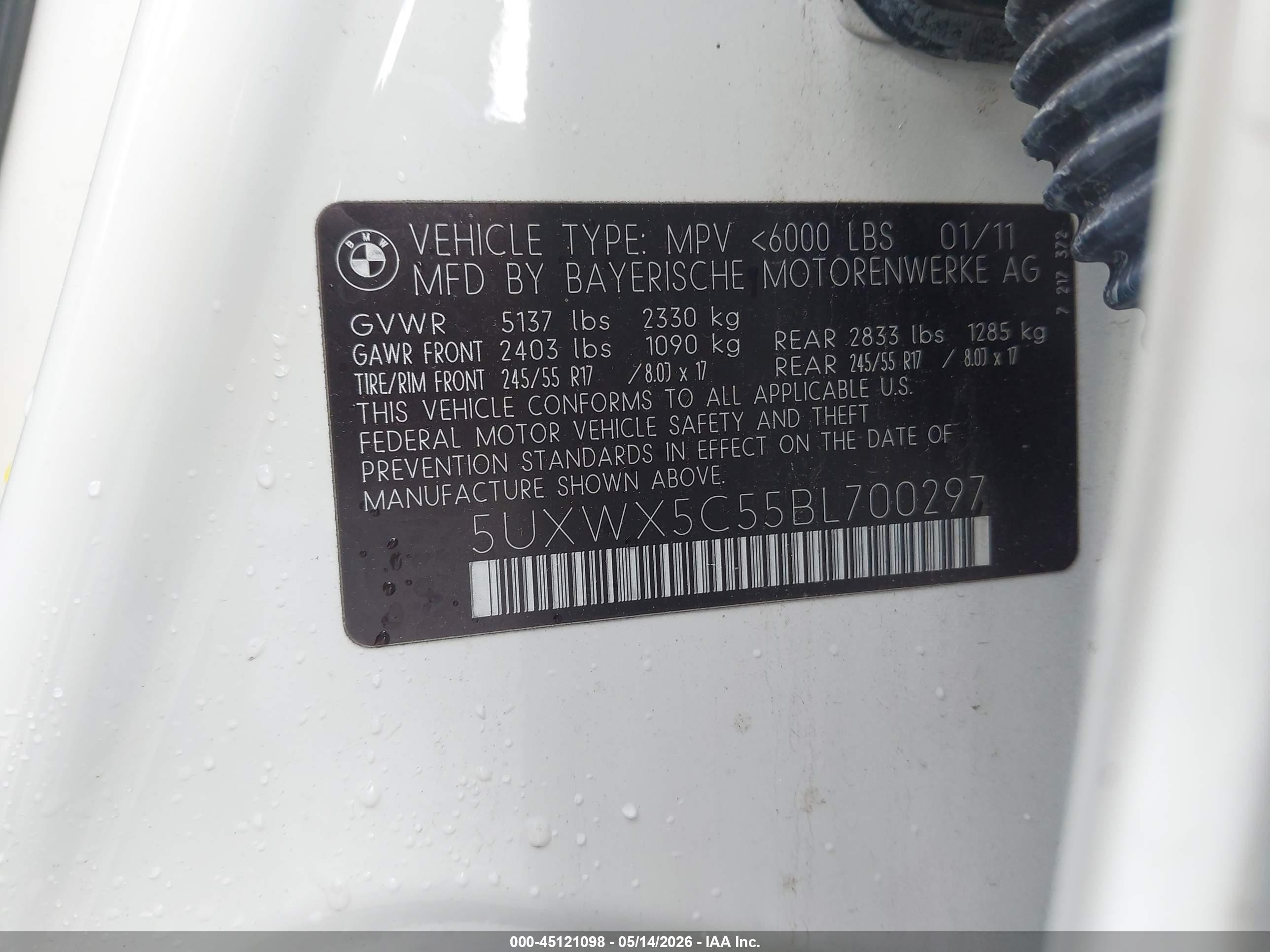 2011 Bmw X3 Xdrive28i White vin: 5UXWX5C55BL700297