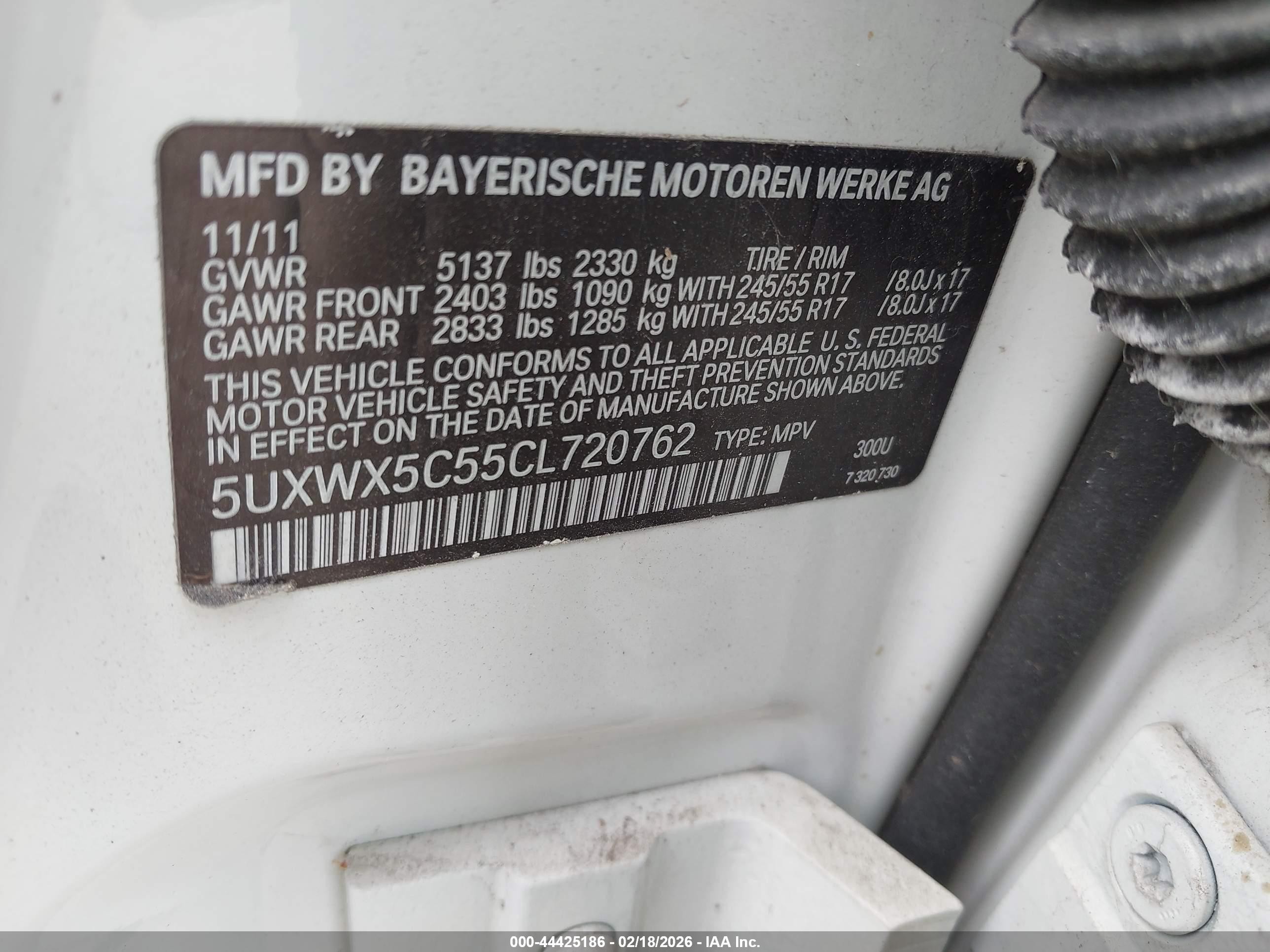 2012 Bmw X3 Xdrive28i White vin: 5UXWX5C55CL720762