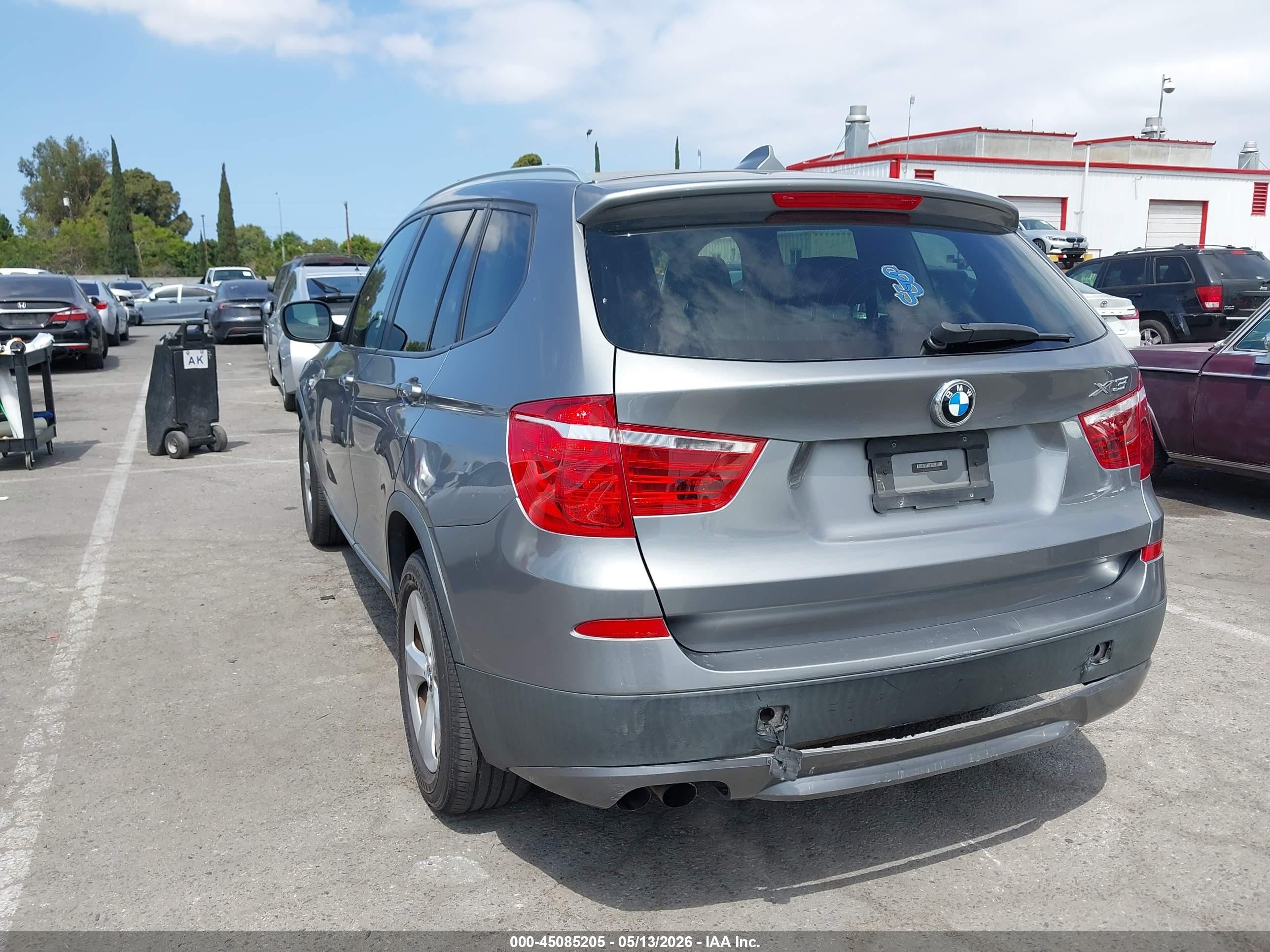 2012 Bmw X3 Xdrive28i Gray vin: 5UXWX5C55CL727257