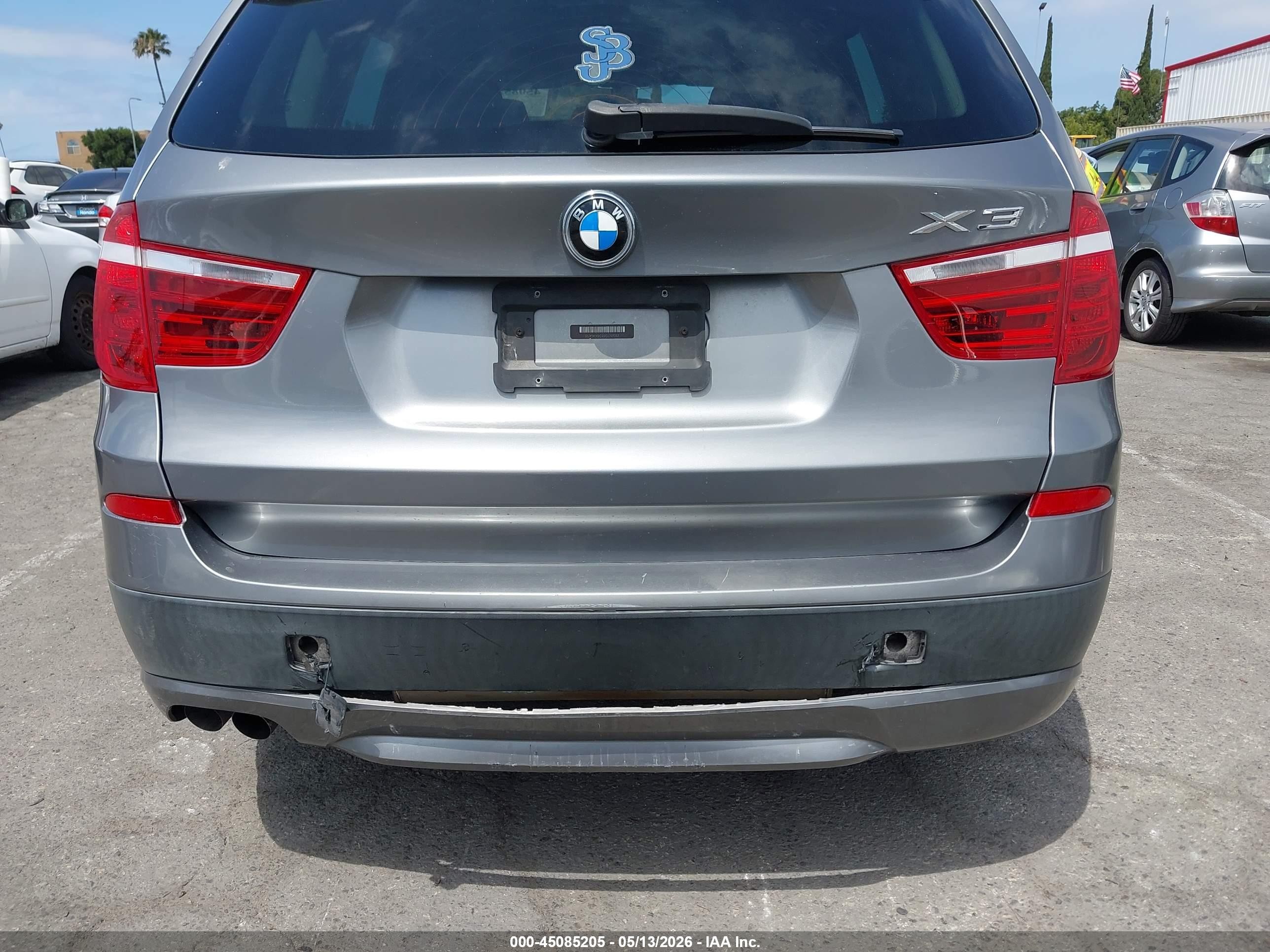 2012 Bmw X3 Xdrive28i Gray vin: 5UXWX5C55CL727257