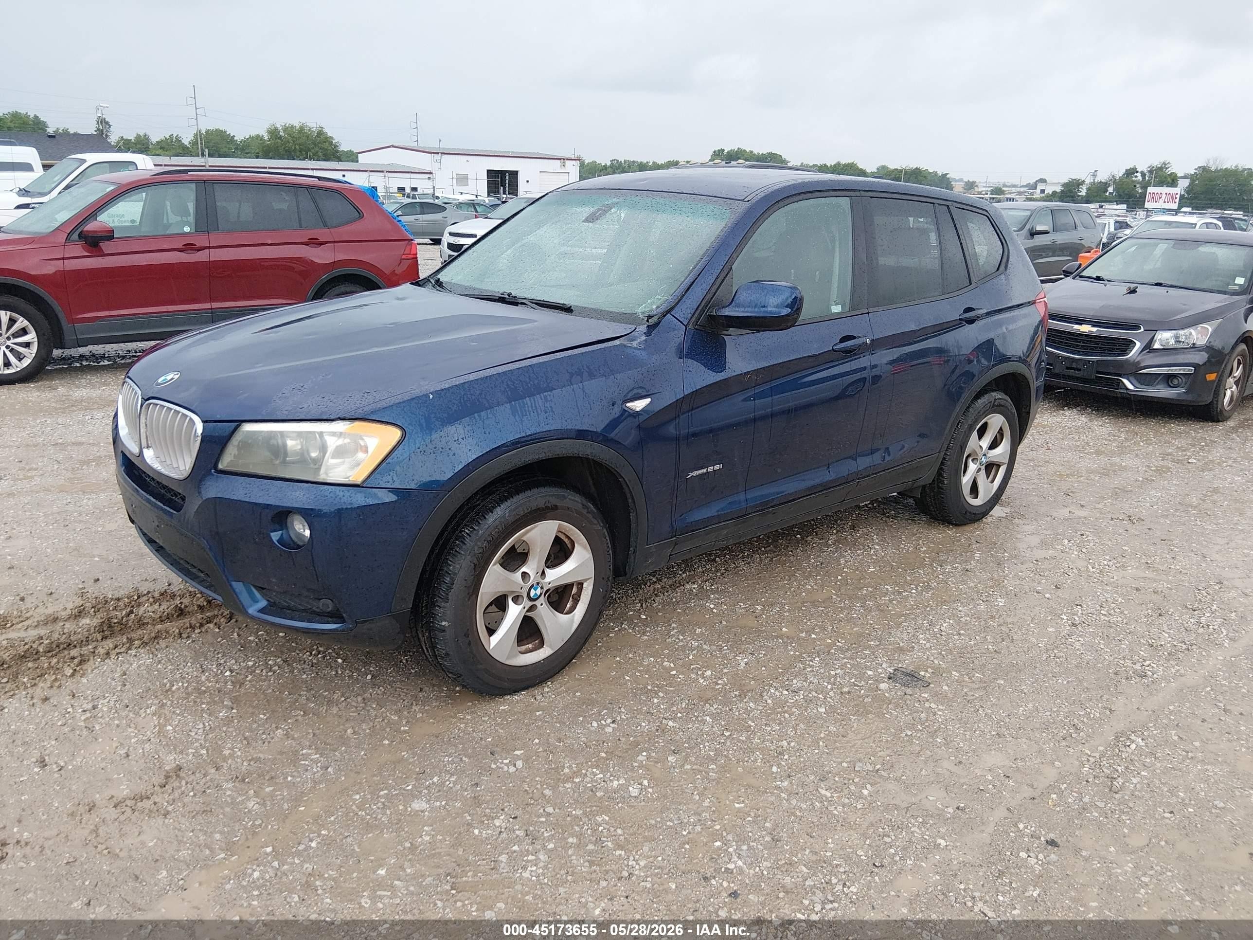 2011 Bmw X3 Xdrive28i Blue vin: 5UXWX5C56BL705895