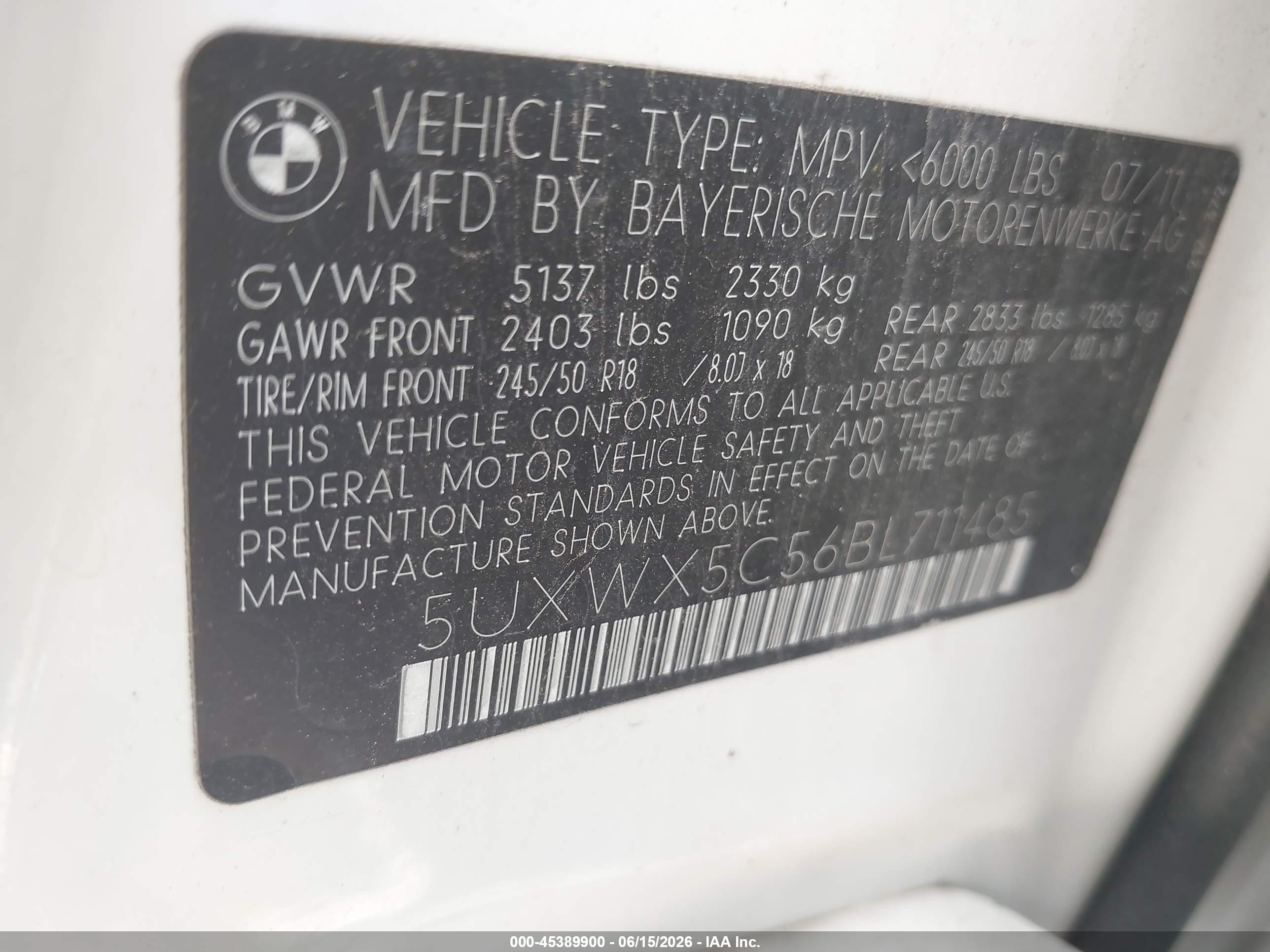 2011 Bmw X3 Xdrive28i White vin: 5UXWX5C56BL711485