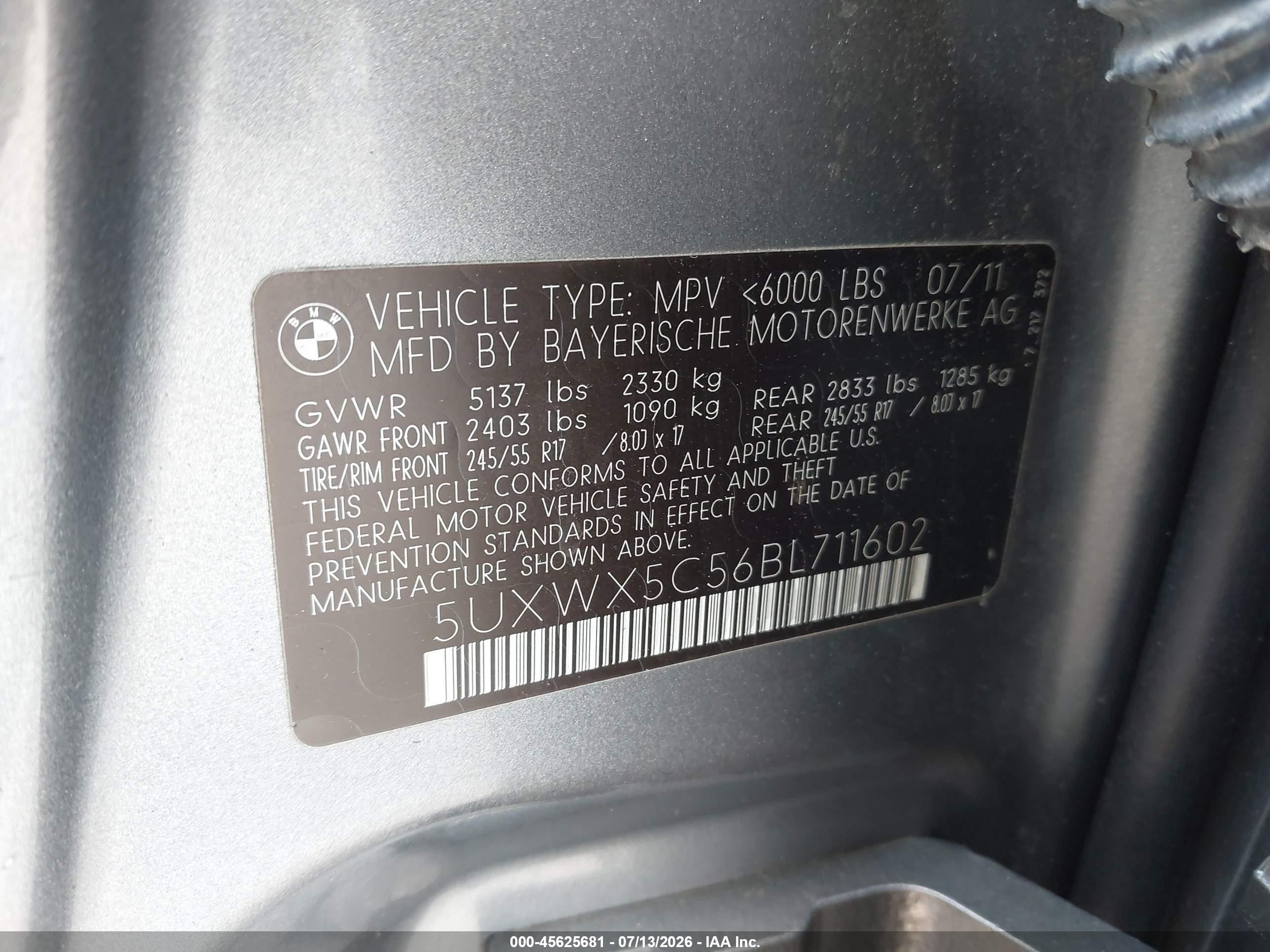2011 Bmw X3 Xdrive28i Gray vin: 5UXWX5C56BL711602