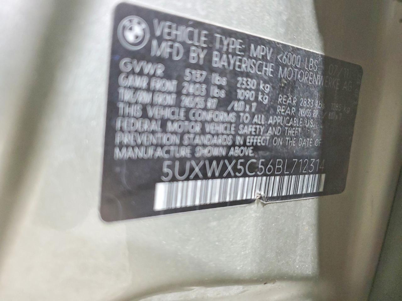 2011 Bmw X3 Xdrive28i Silver vin: 5UXWX5C56BL712314