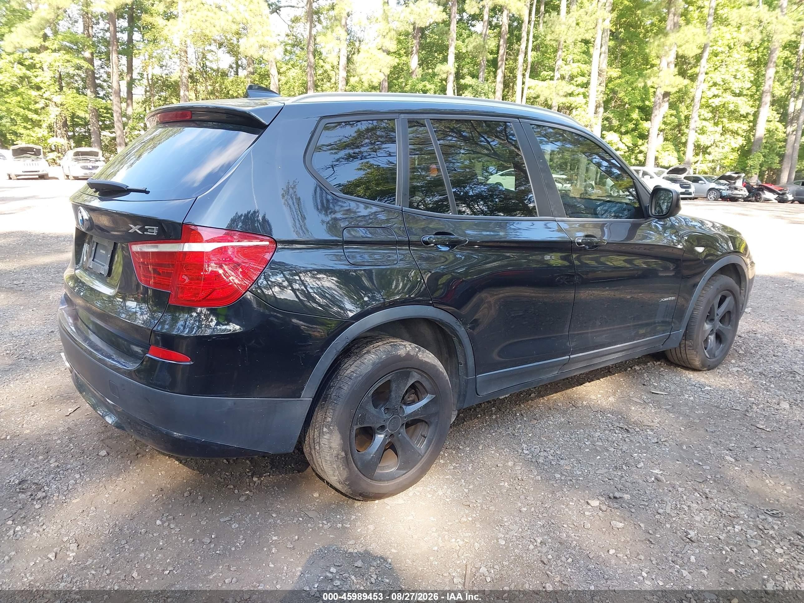 2011 Bmw X3 Xdrive28i Black vin: 5UXWX5C56BLK59389