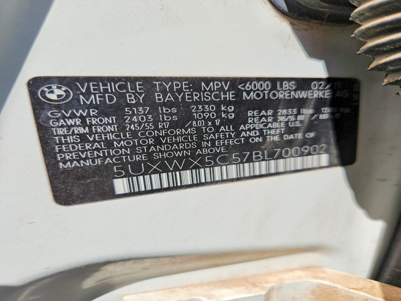 2011 Bmw X3 Xdrive28i White vin: 5UXWX5C57BL700902