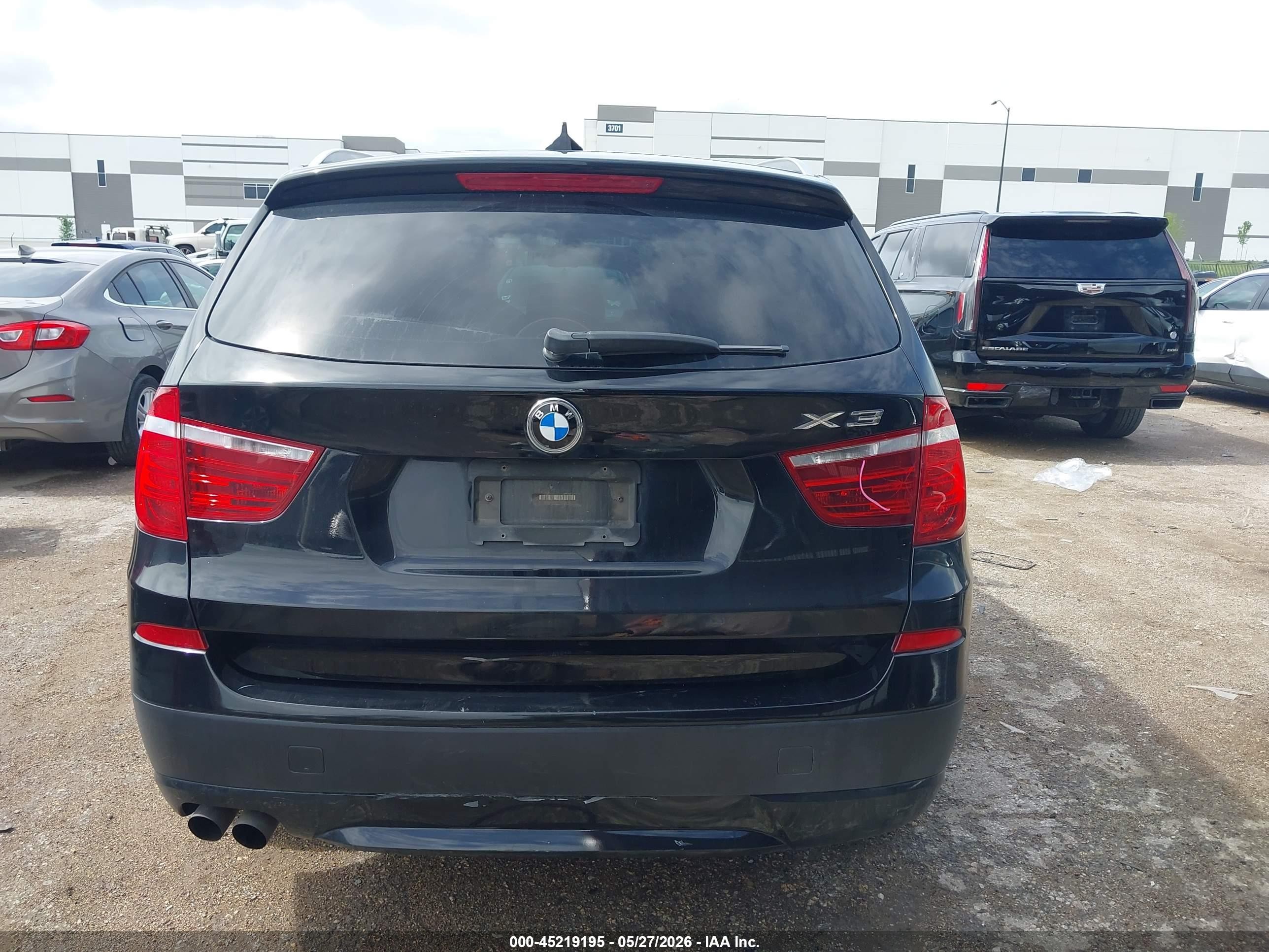 2011 Bmw X3 Xdrive28i Black vin: 5UXWX5C57BL714735