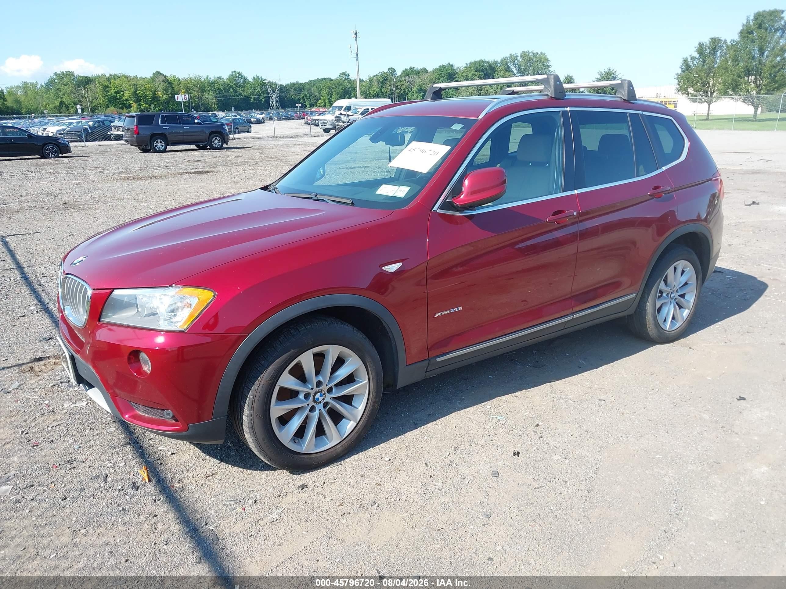 2012 Bmw X3 Xdrive28i Red vin: 5UXWX5C57CL725106