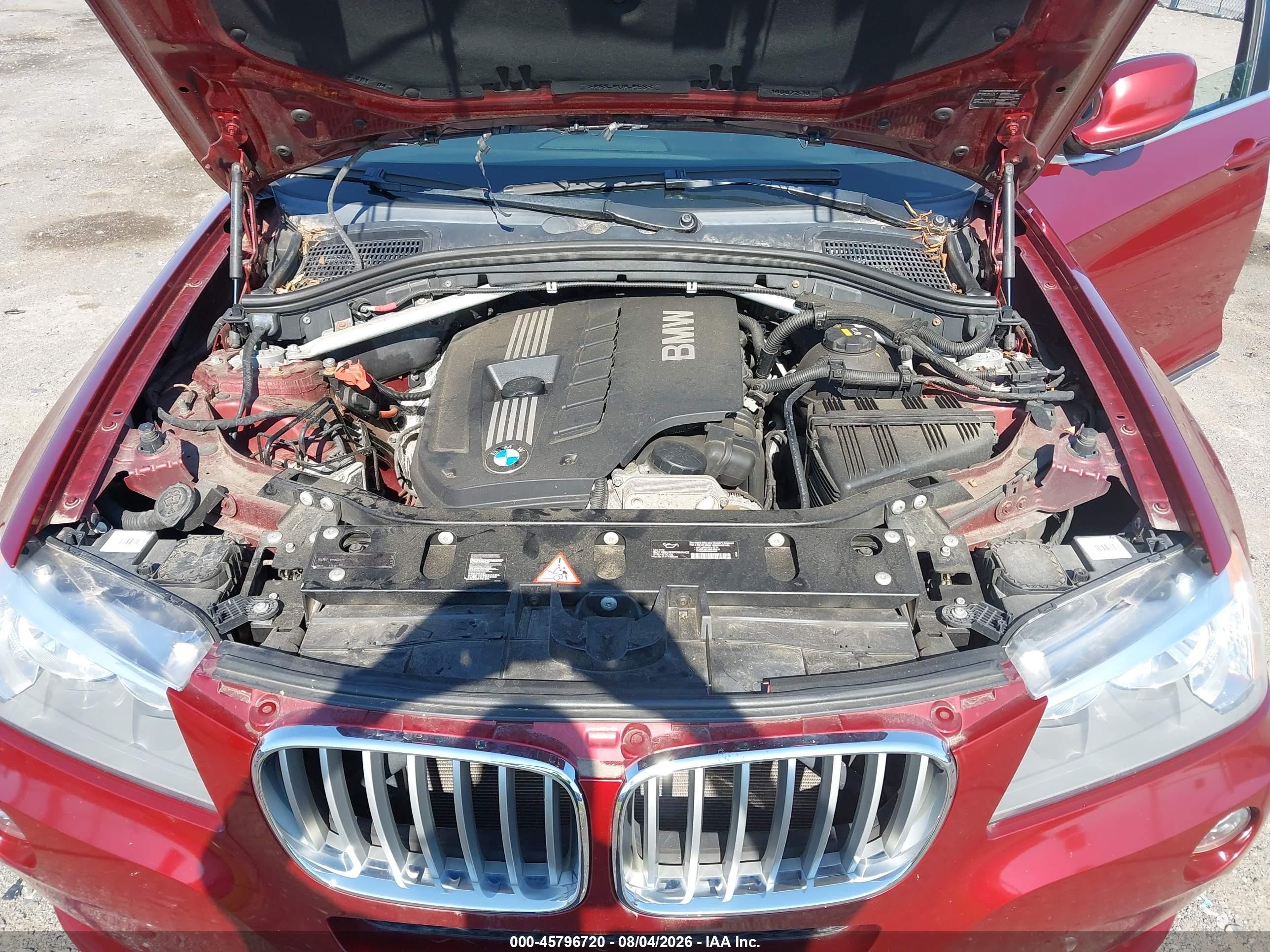 2012 Bmw X3 Xdrive28i Red vin: 5UXWX5C57CL725106