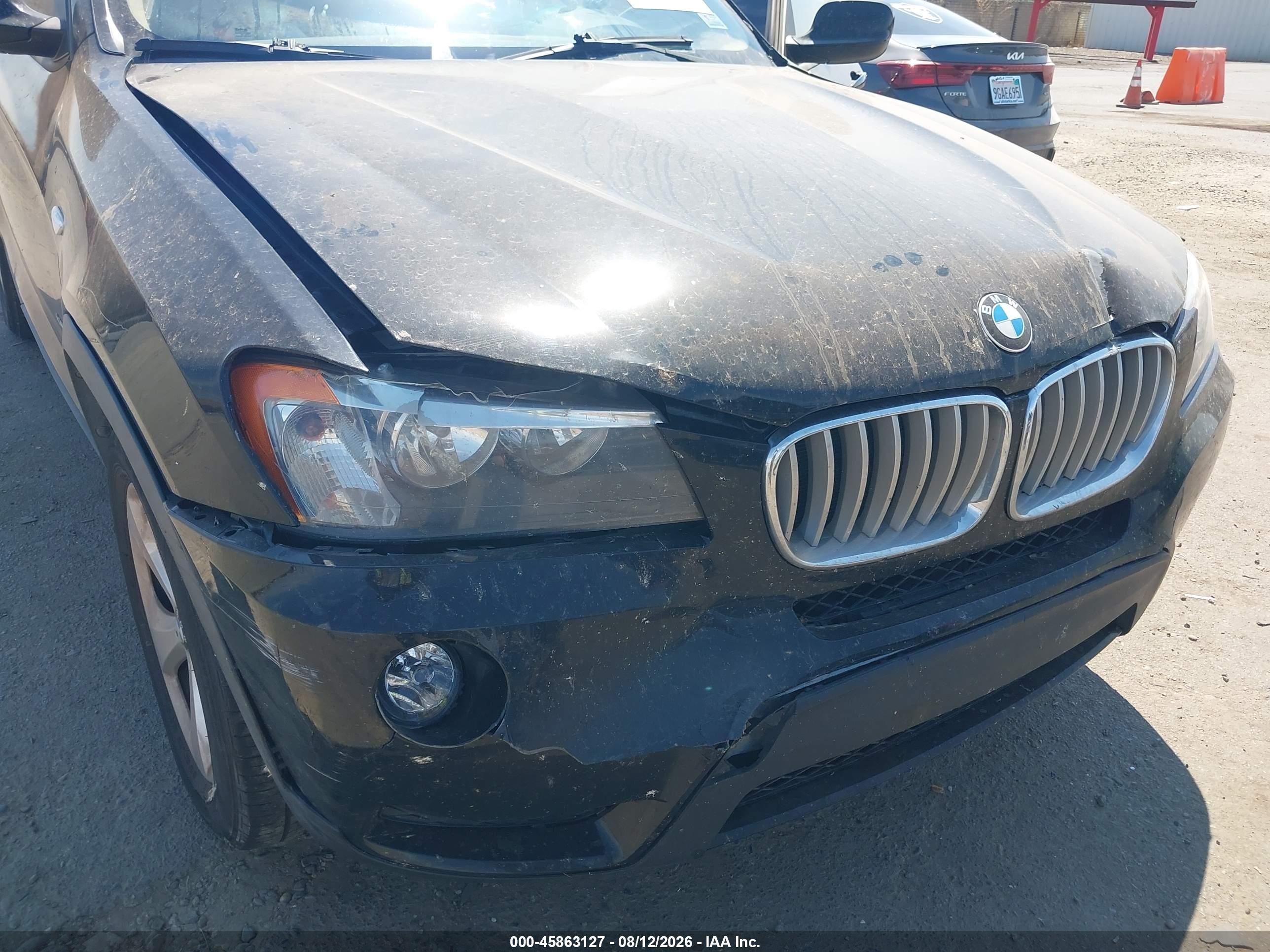2012 Bmw X3 Xdrive28i Black vin: 5UXWX5C57CL725154