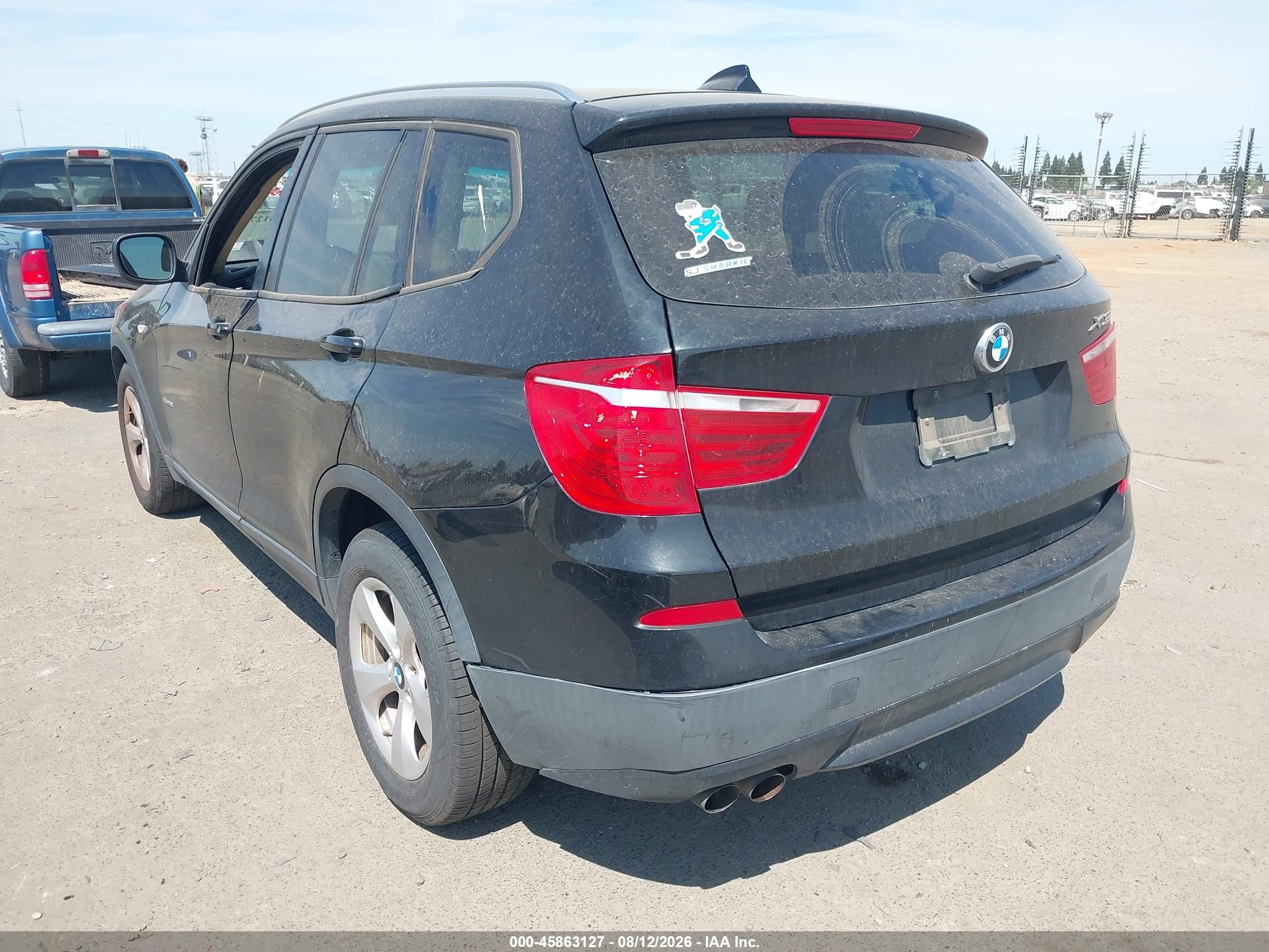 2012 Bmw X3 Xdrive28i Black vin: 5UXWX5C57CL725154