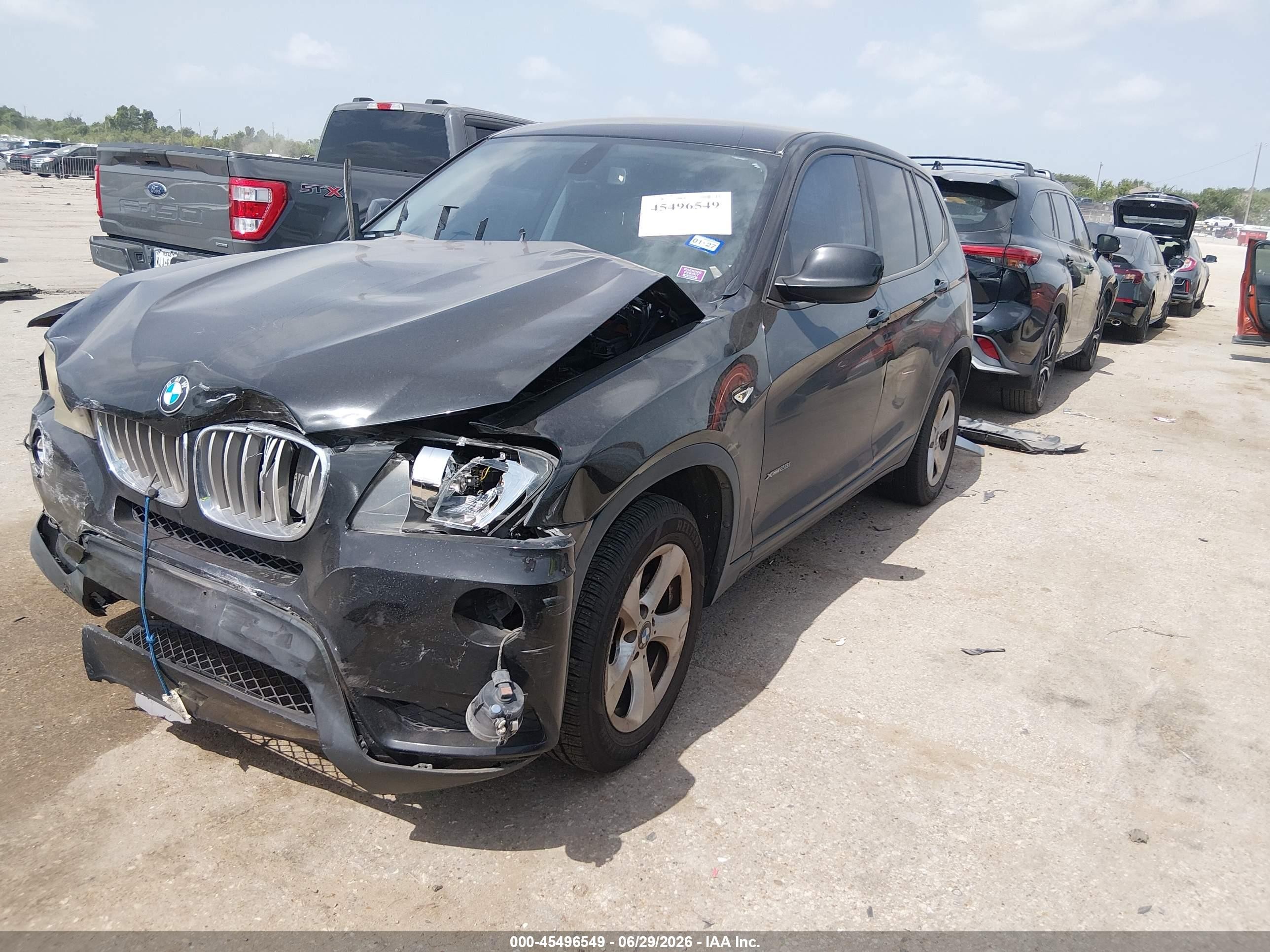 2012 Bmw X3 Xdrive28i Черный vin: 5UXWX5C57CL726918
