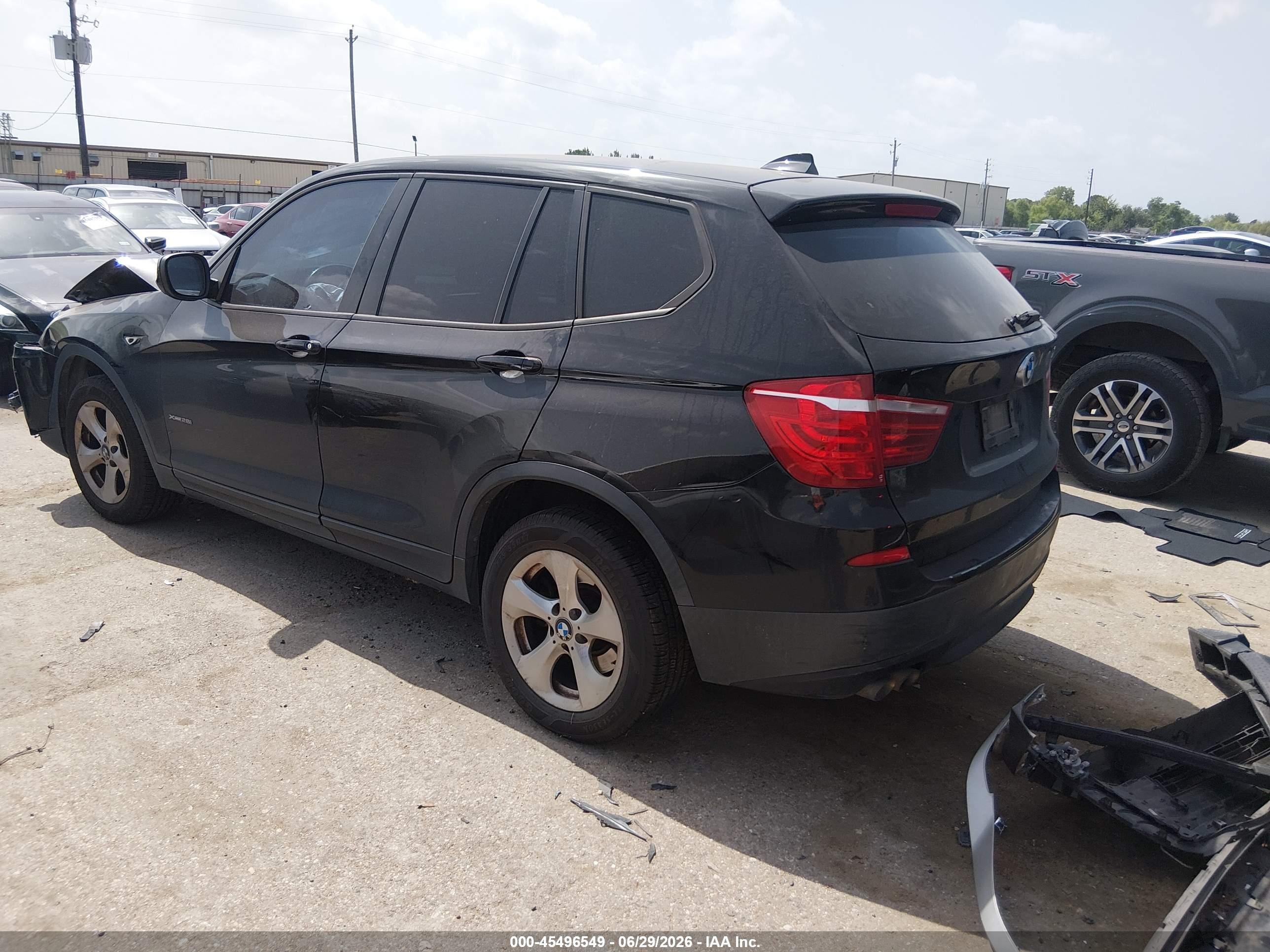 2012 Bmw X3 Xdrive28i Черный vin: 5UXWX5C57CL726918