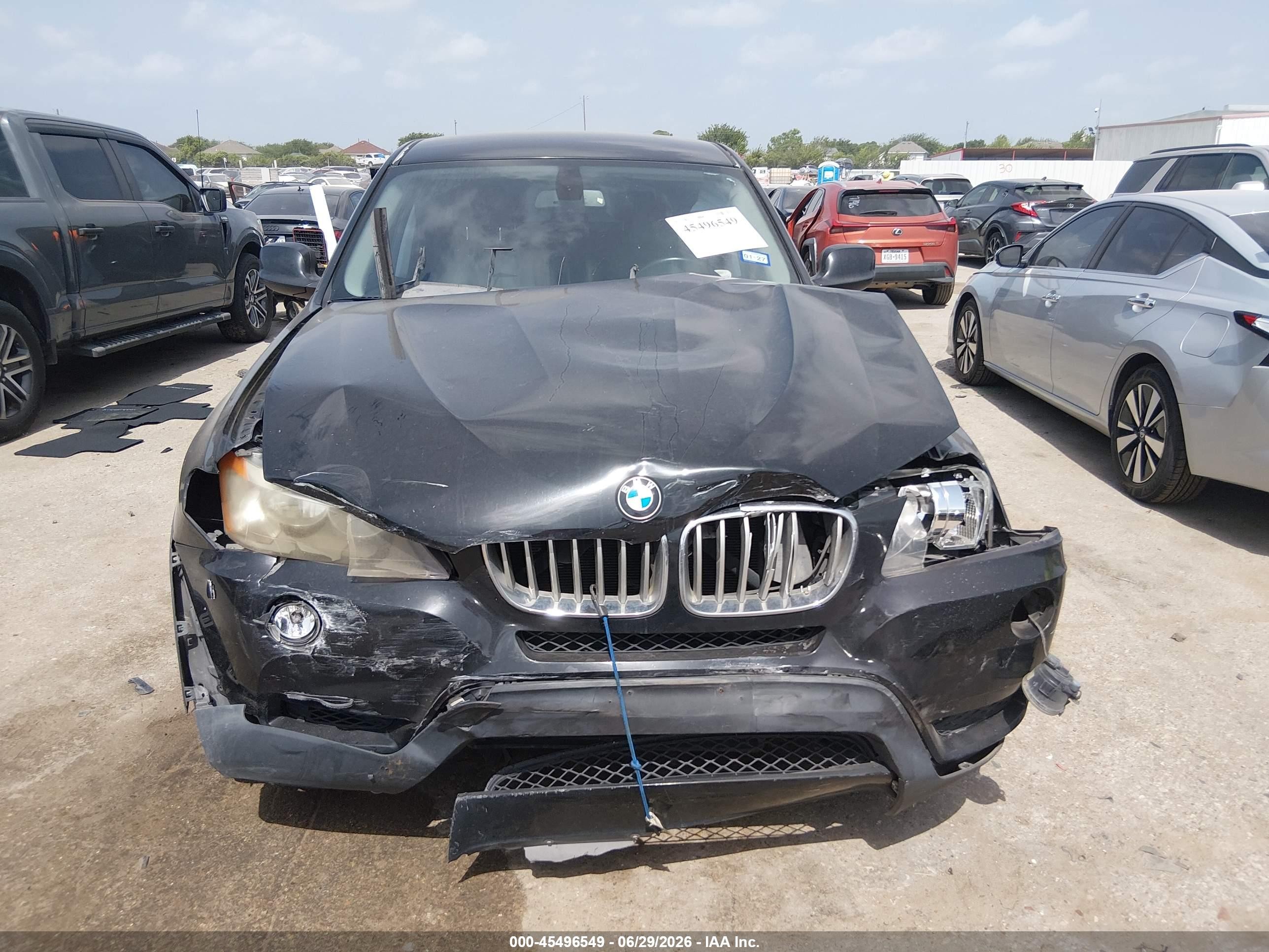 2012 Bmw X3 Xdrive28i Черный vin: 5UXWX5C57CL726918