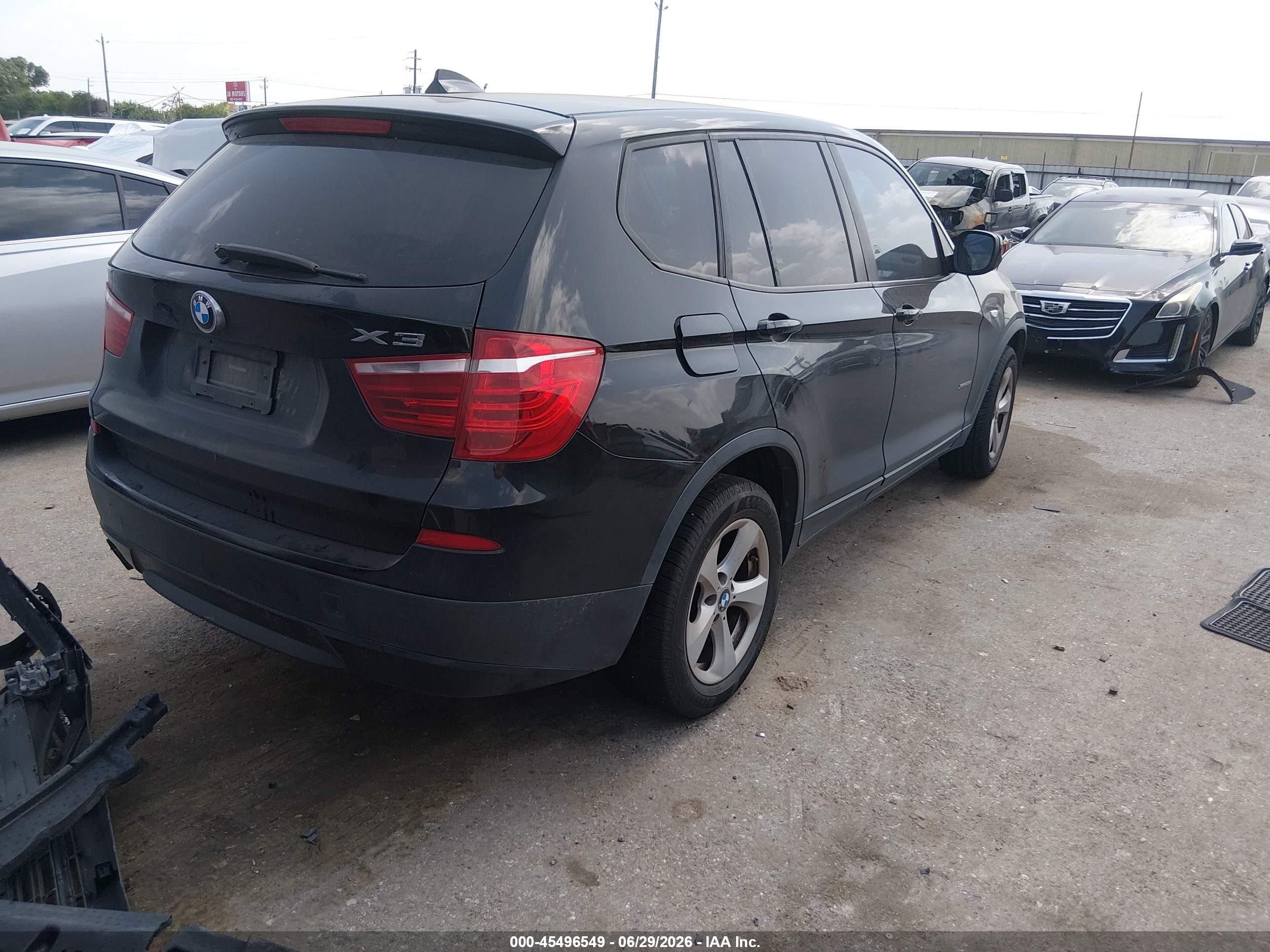 2012 Bmw X3 Xdrive28i Черный vin: 5UXWX5C57CL726918