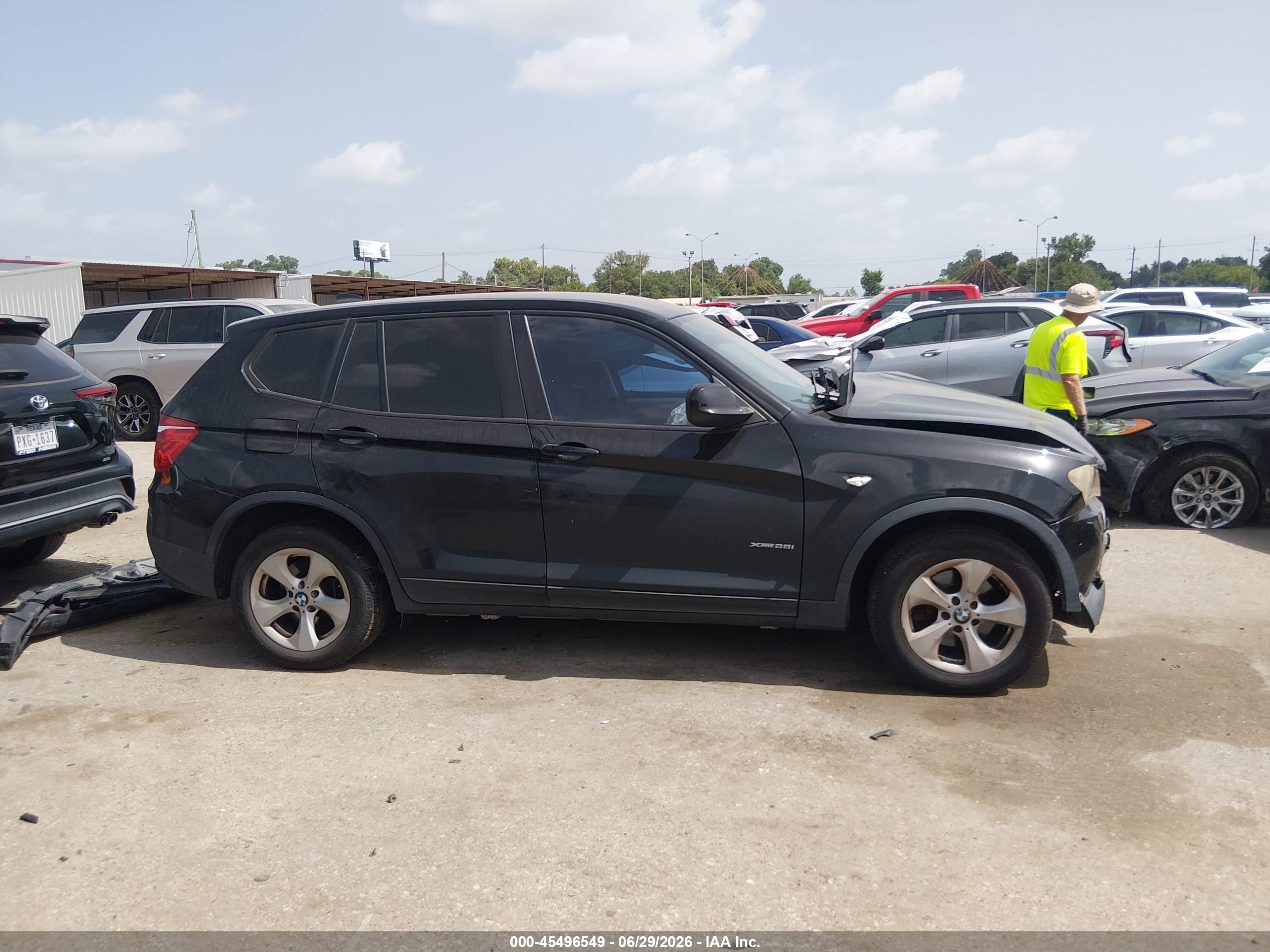 2012 Bmw X3 Xdrive28i Черный vin: 5UXWX5C57CL726918