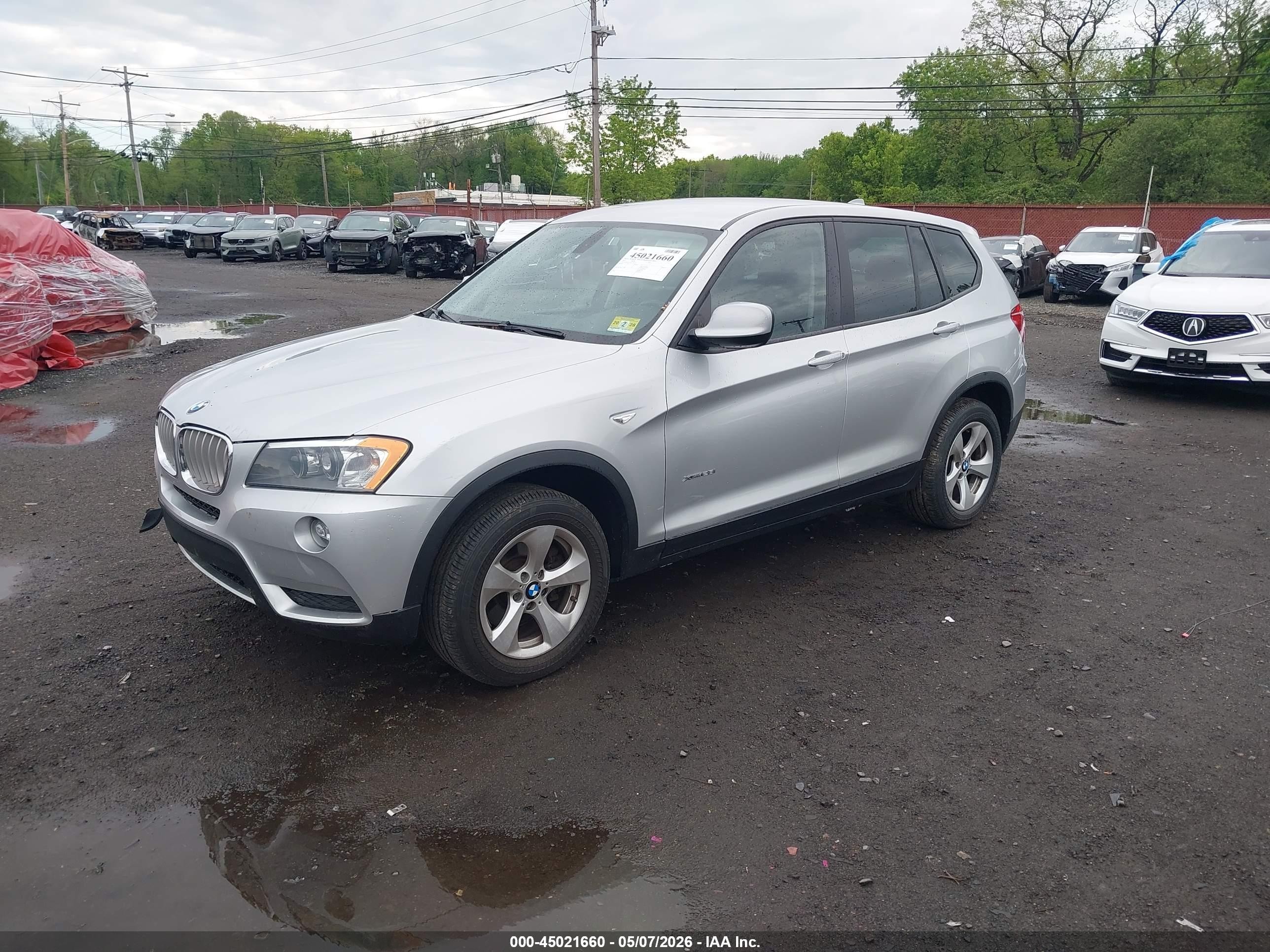 2012 Bmw X3 Xdrive28i Silver vin: 5UXWX5C58CL720478