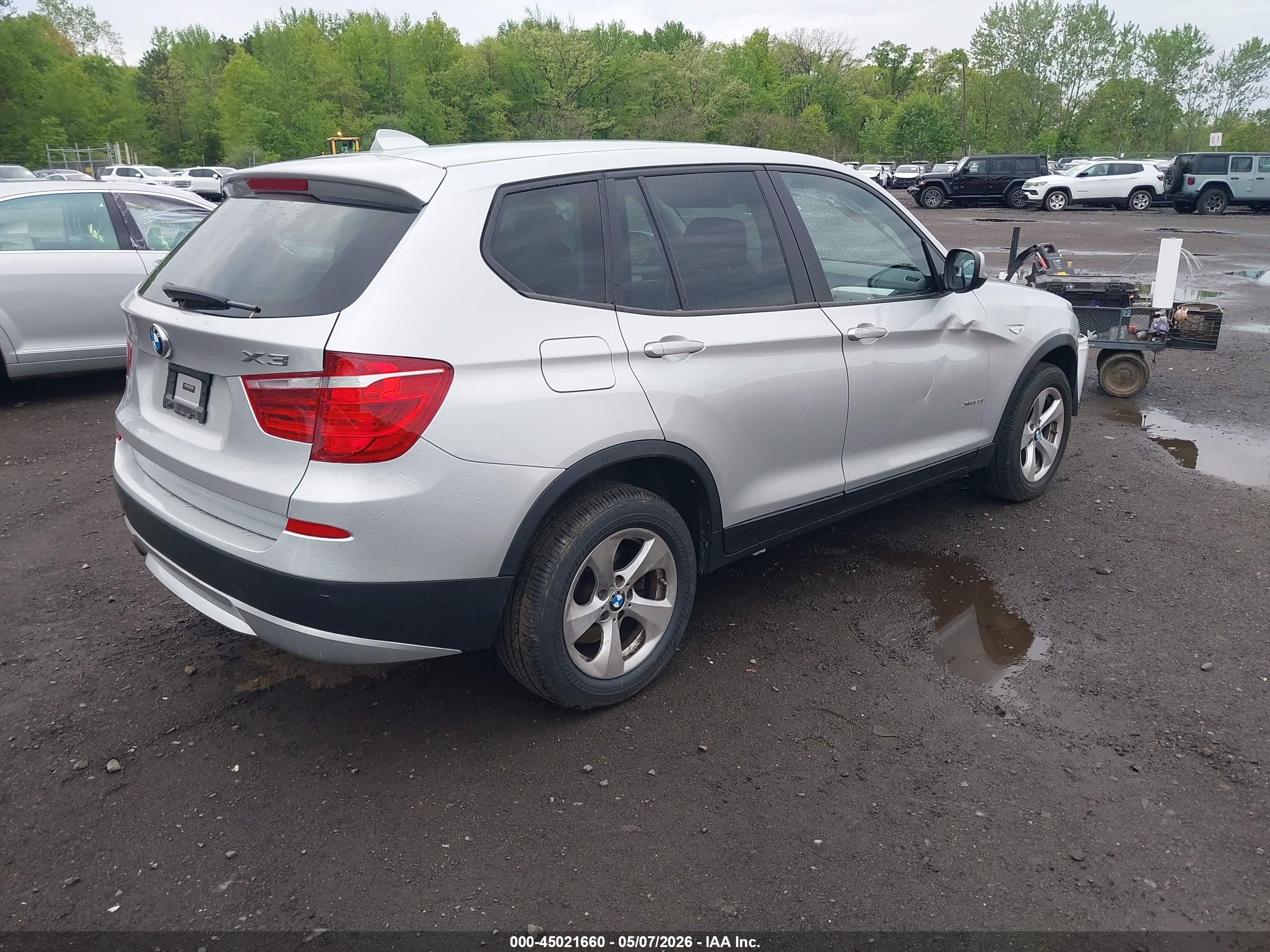 2012 Bmw X3 Xdrive28i Silver vin: 5UXWX5C58CL720478