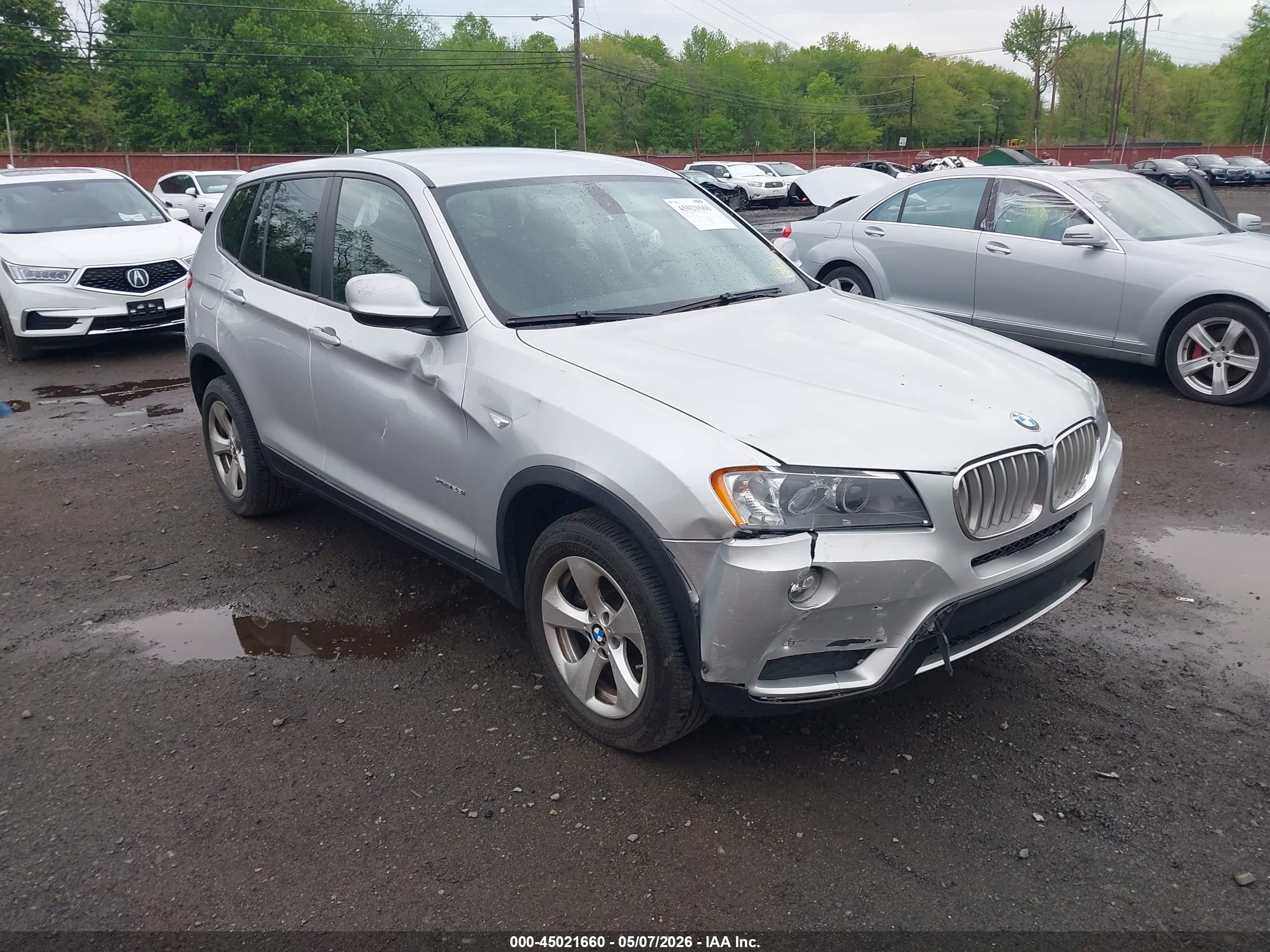 2012 Bmw X3 Xdrive28i Silver vin: 5UXWX5C58CL720478