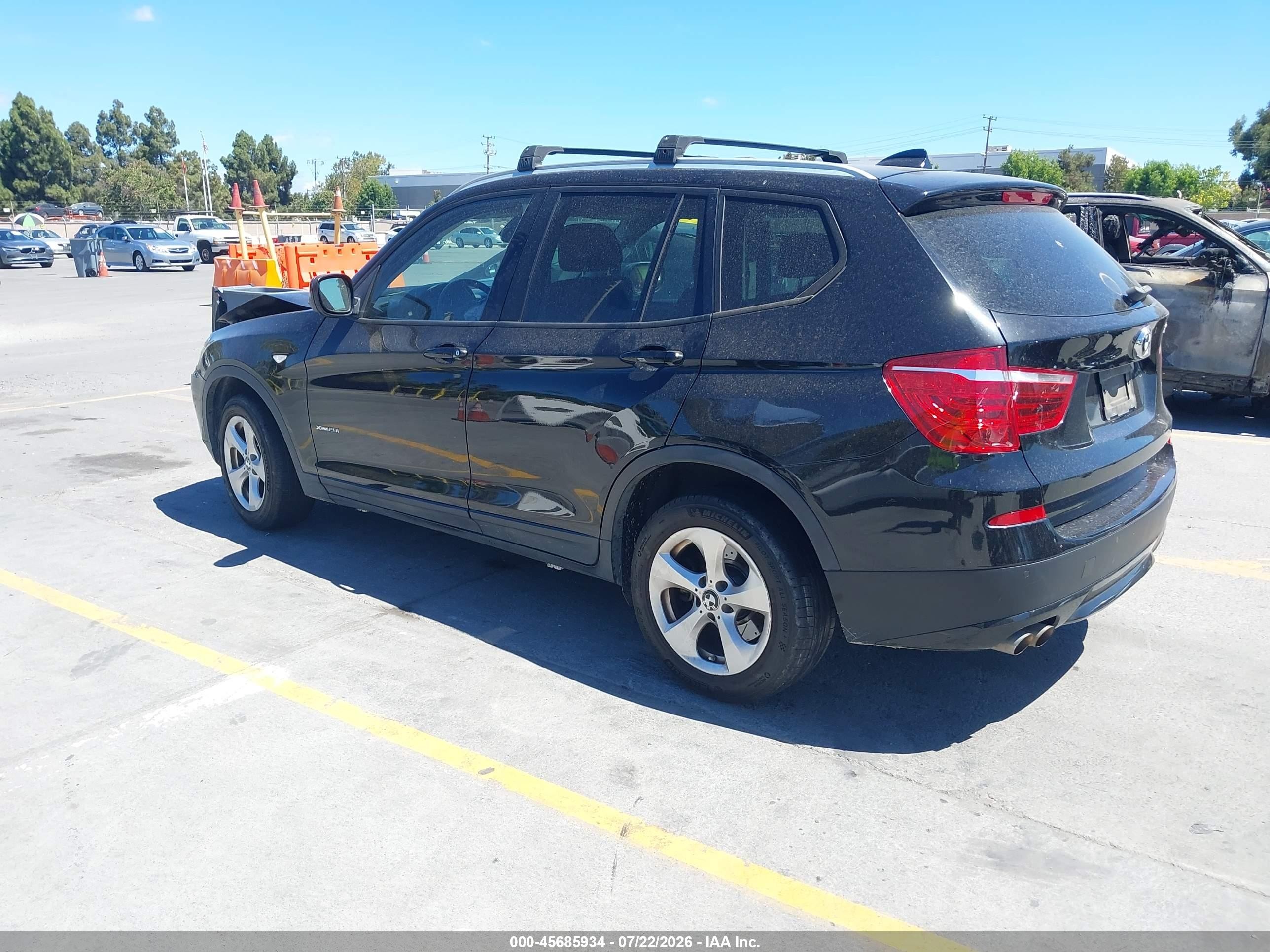 2012 Bmw X3 Xdrive28i Black vin: 5UXWX5C58CL722358