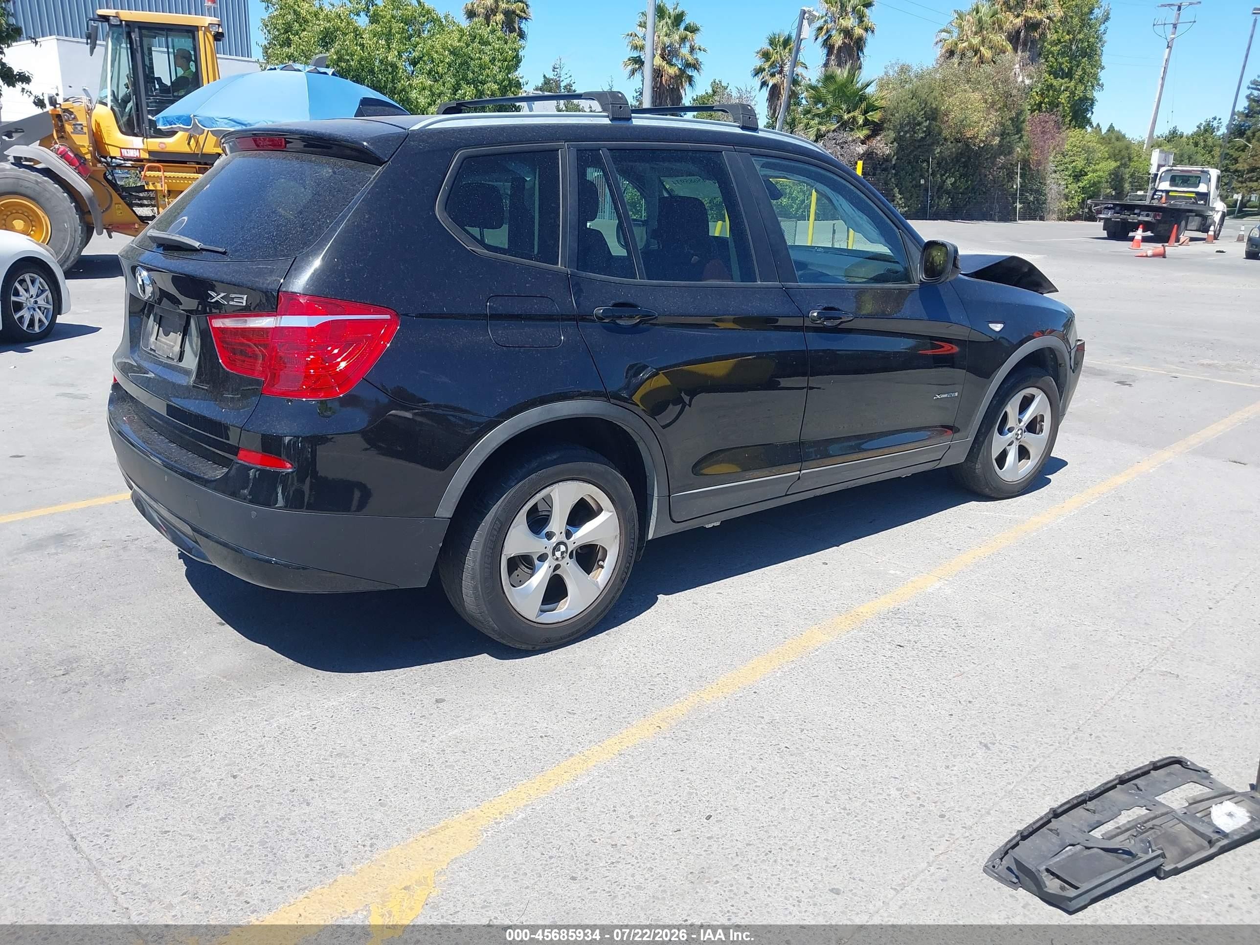 2012 Bmw X3 Xdrive28i Black vin: 5UXWX5C58CL722358