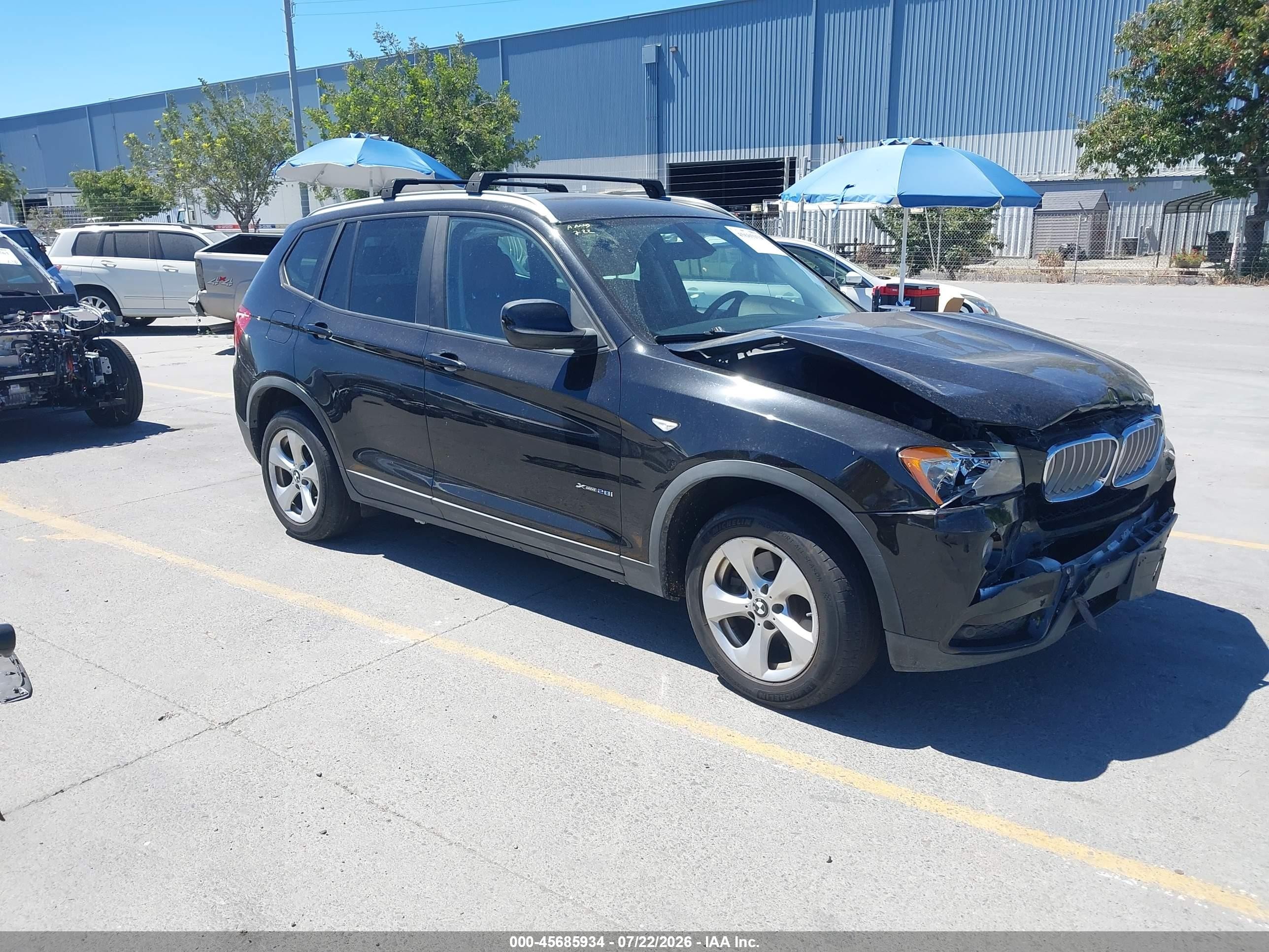 2012 Bmw X3 Xdrive28i Black vin: 5UXWX5C58CL722358