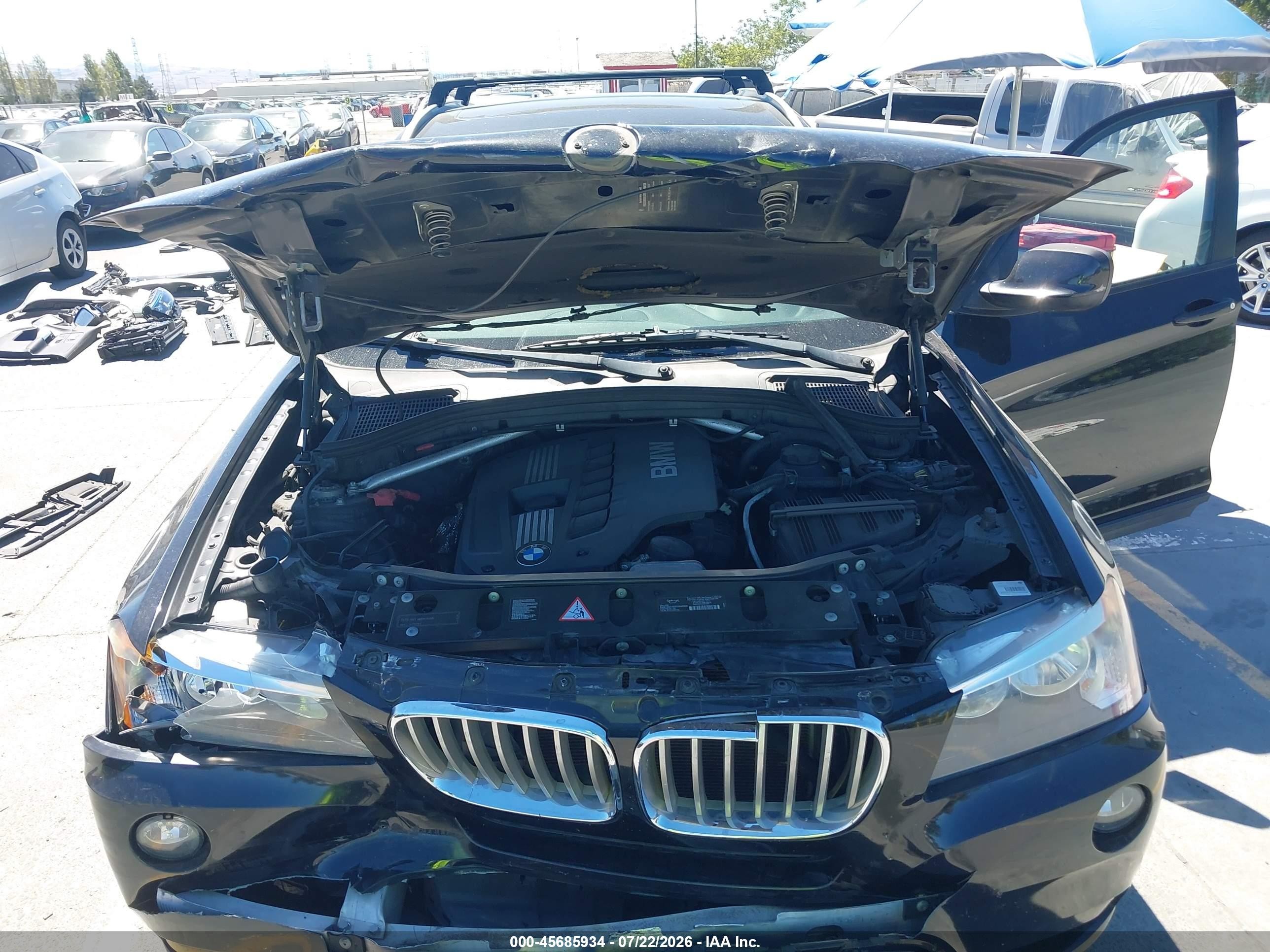 2012 Bmw X3 Xdrive28i Black vin: 5UXWX5C58CL722358