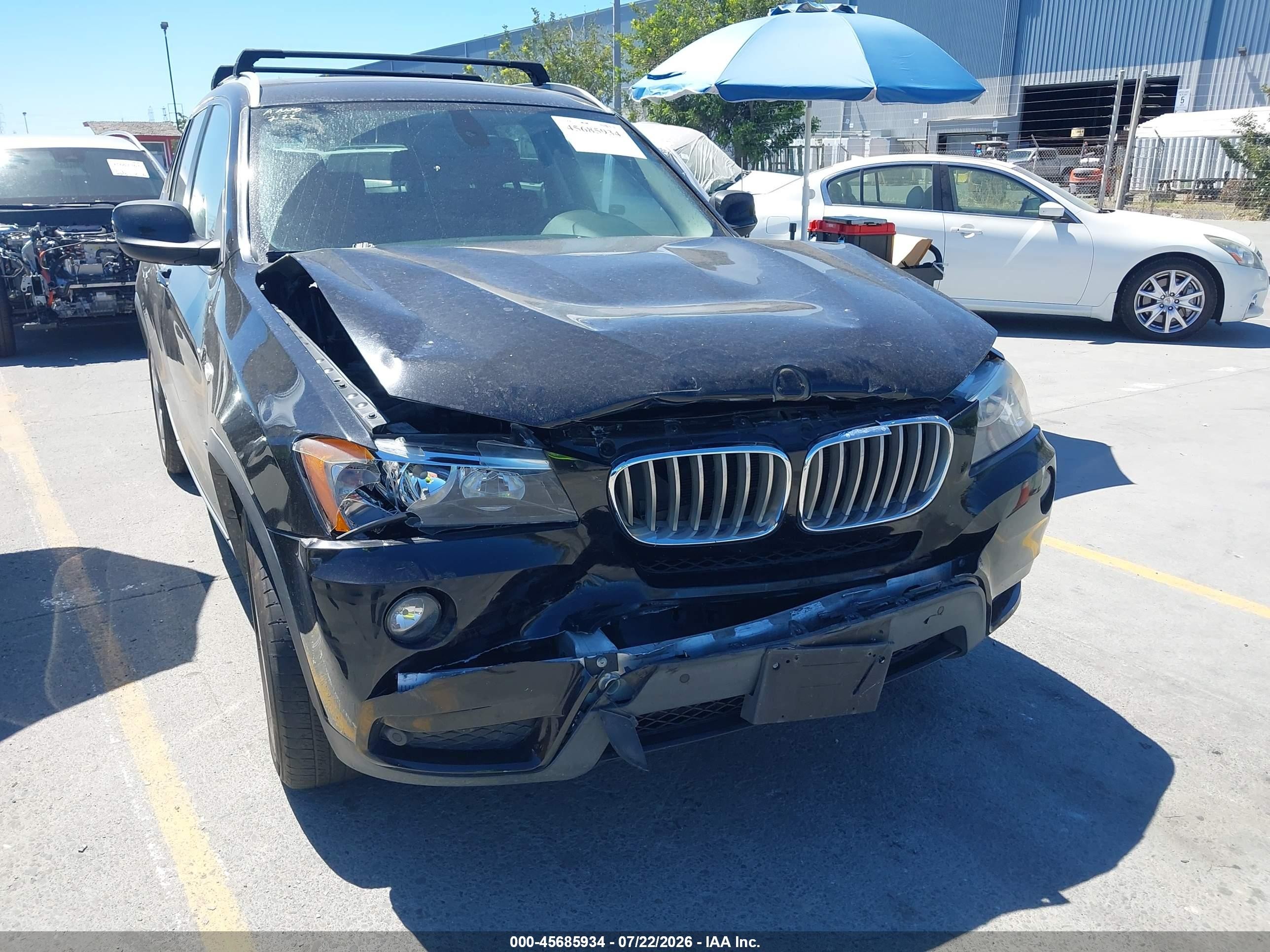 2012 Bmw X3 Xdrive28i Black vin: 5UXWX5C58CL722358