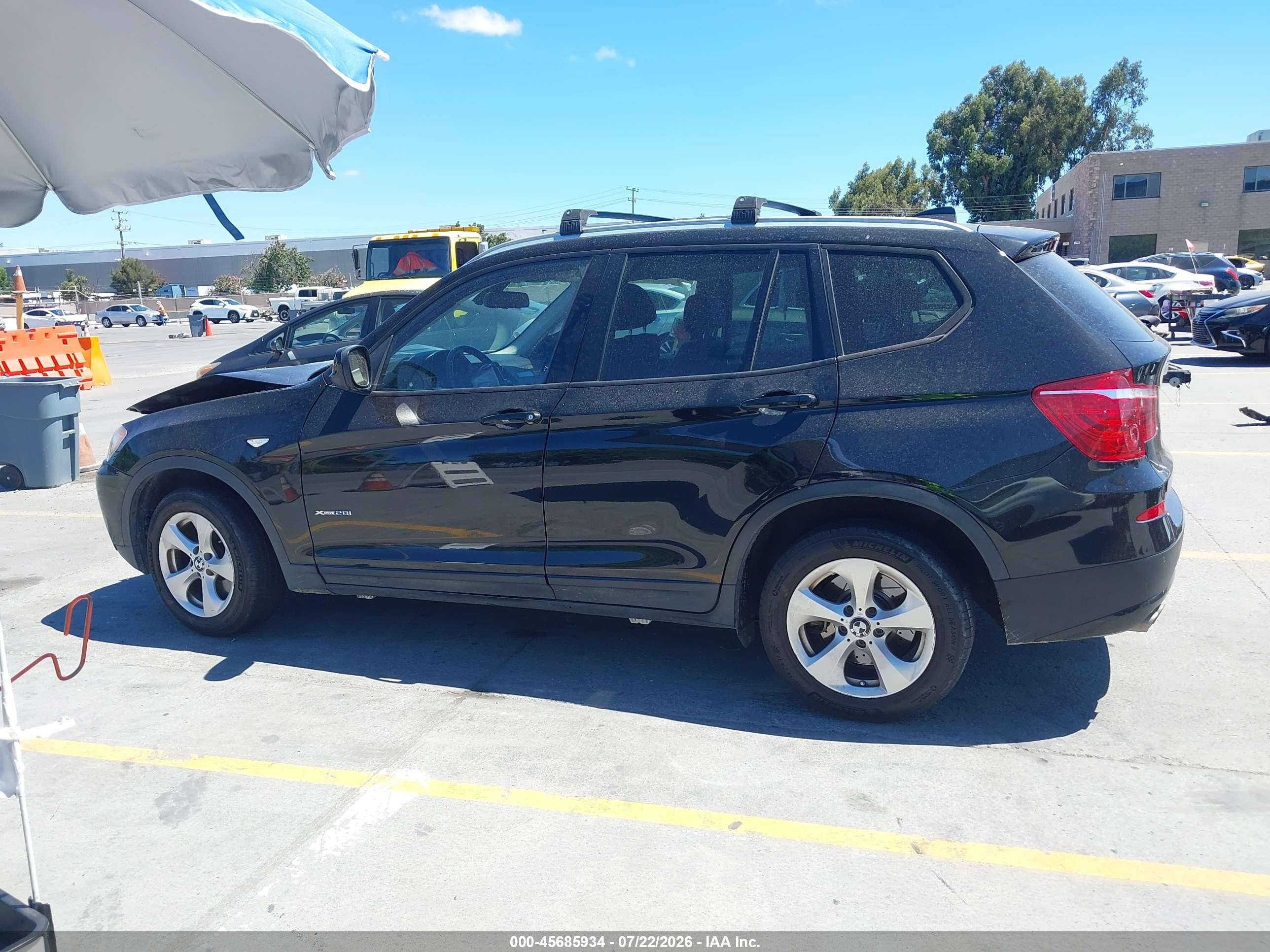 2012 Bmw X3 Xdrive28i Black vin: 5UXWX5C58CL722358