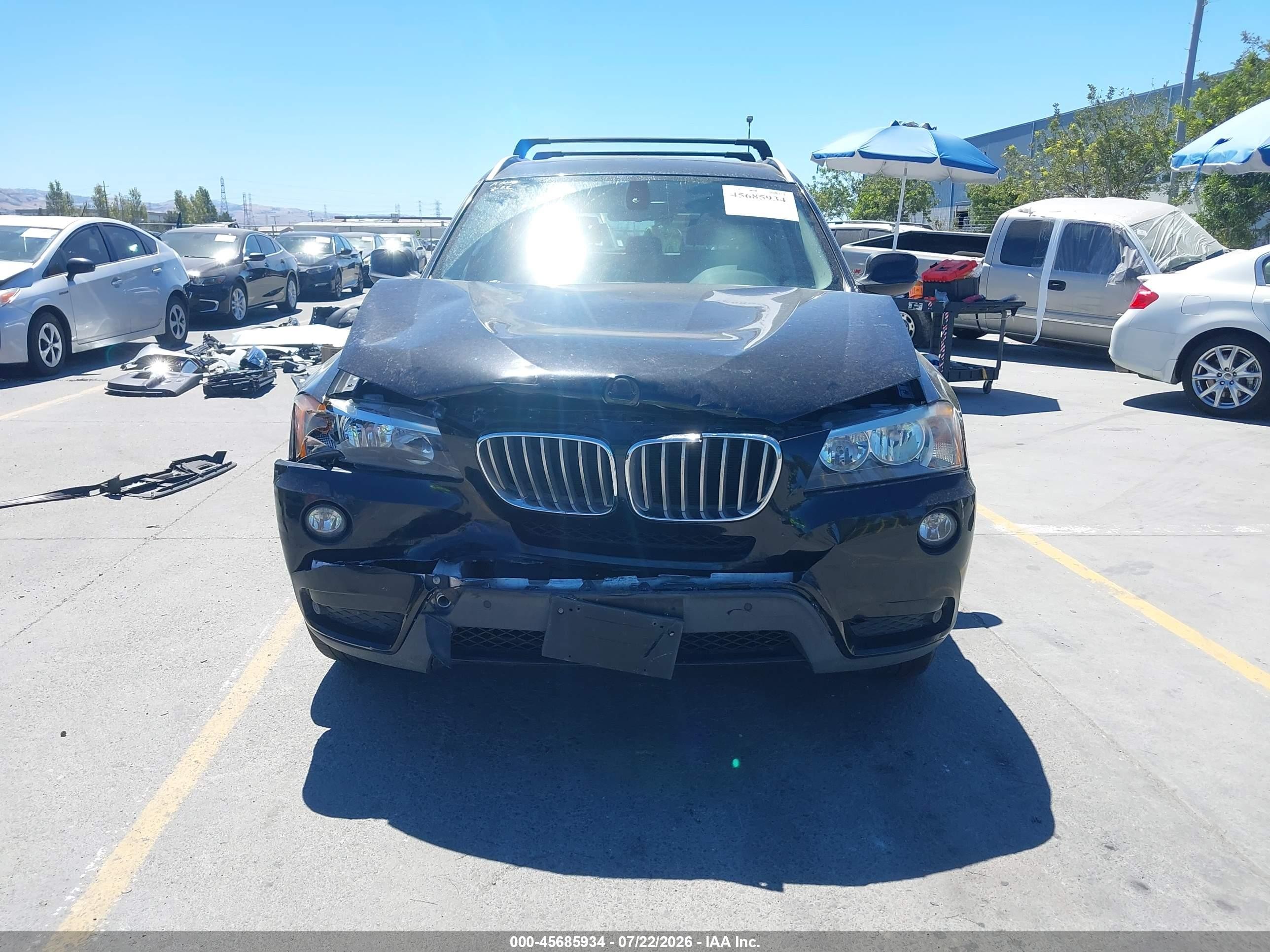 2012 Bmw X3 Xdrive28i Black vin: 5UXWX5C58CL722358