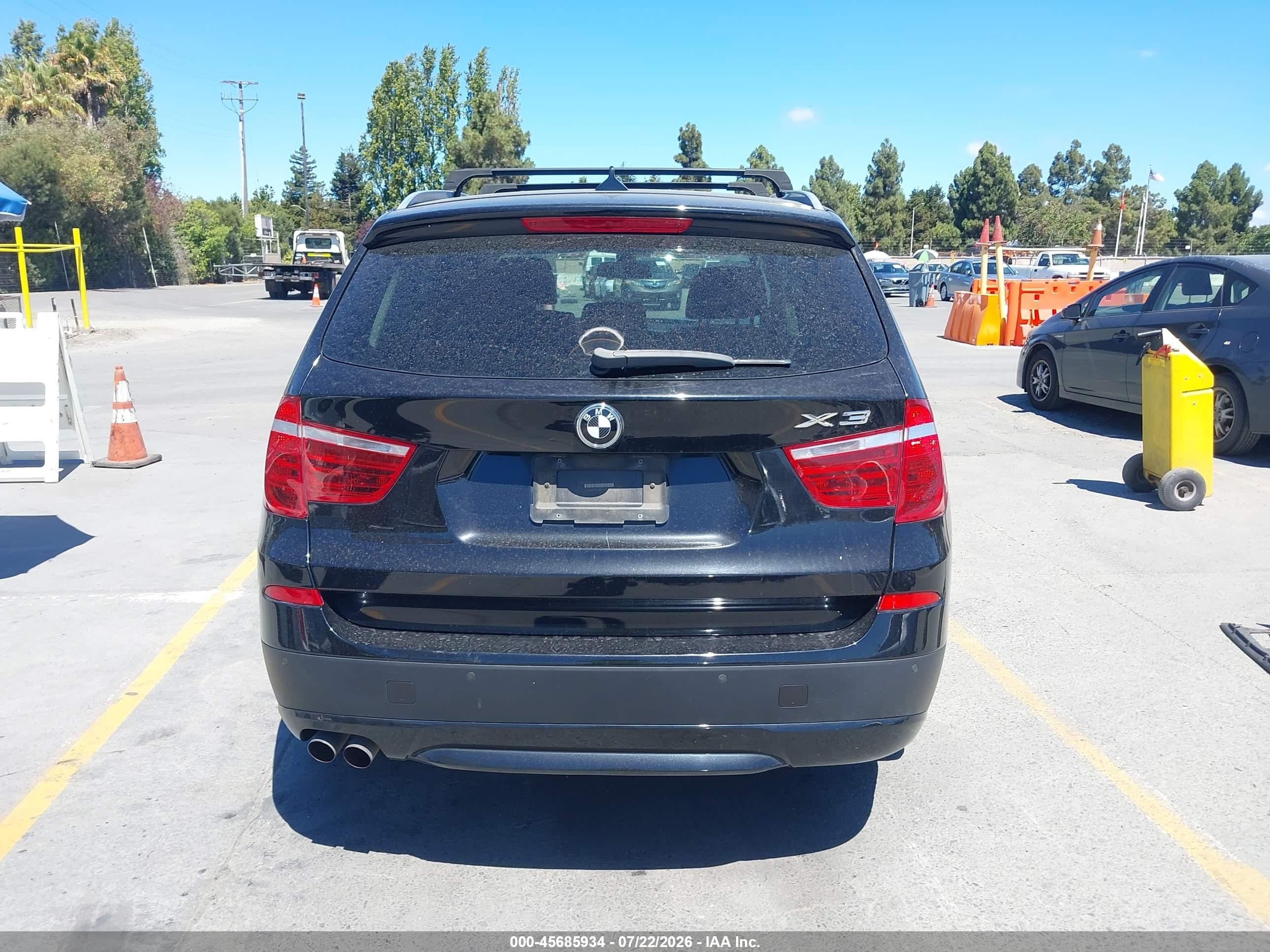 2012 Bmw X3 Xdrive28i Black vin: 5UXWX5C58CL722358