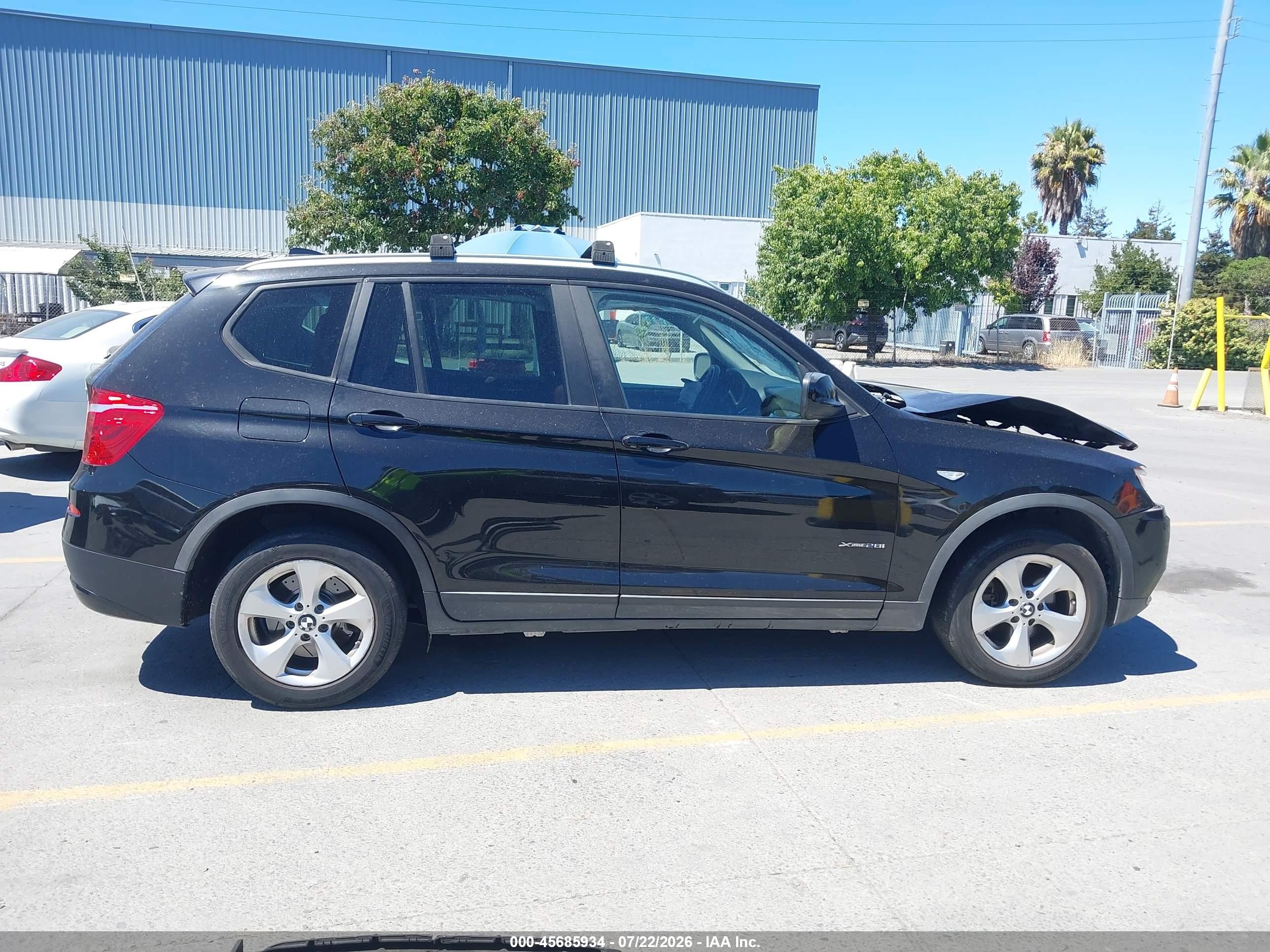 2012 Bmw X3 Xdrive28i Black vin: 5UXWX5C58CL722358