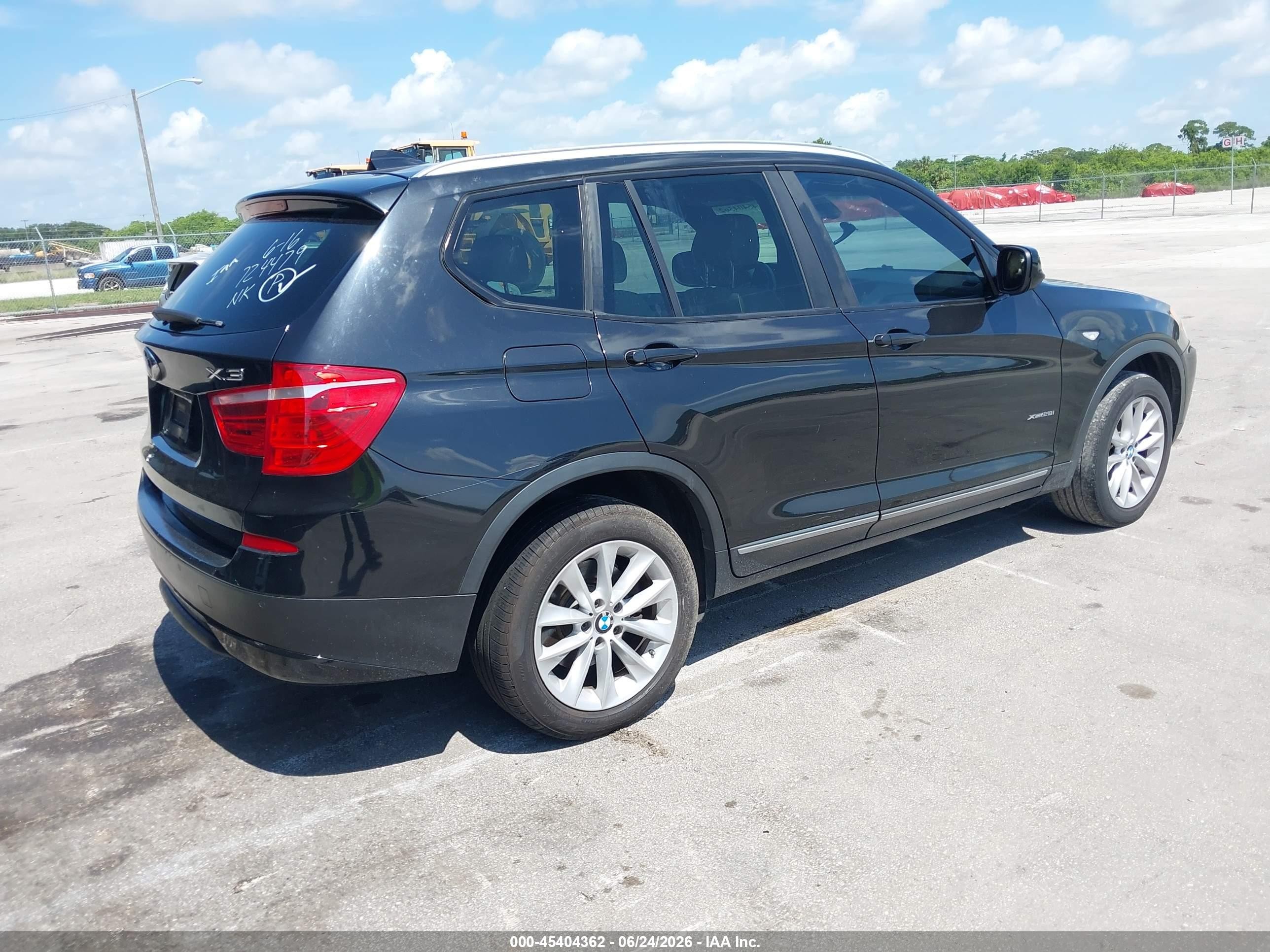 2012 Bmw X3 Xdrive28i Black vin: 5UXWX5C58CL724479