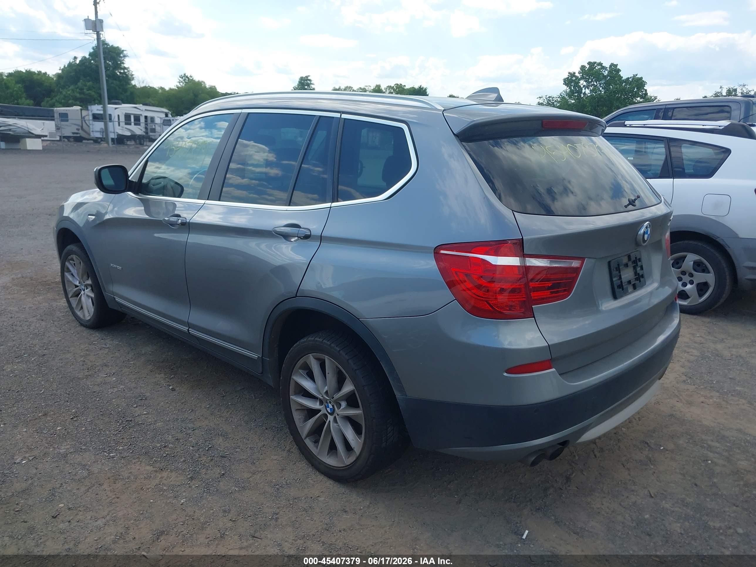 2012 Bmw X3 Xdrive28i Gray vin: 5UXWX5C58CL726426