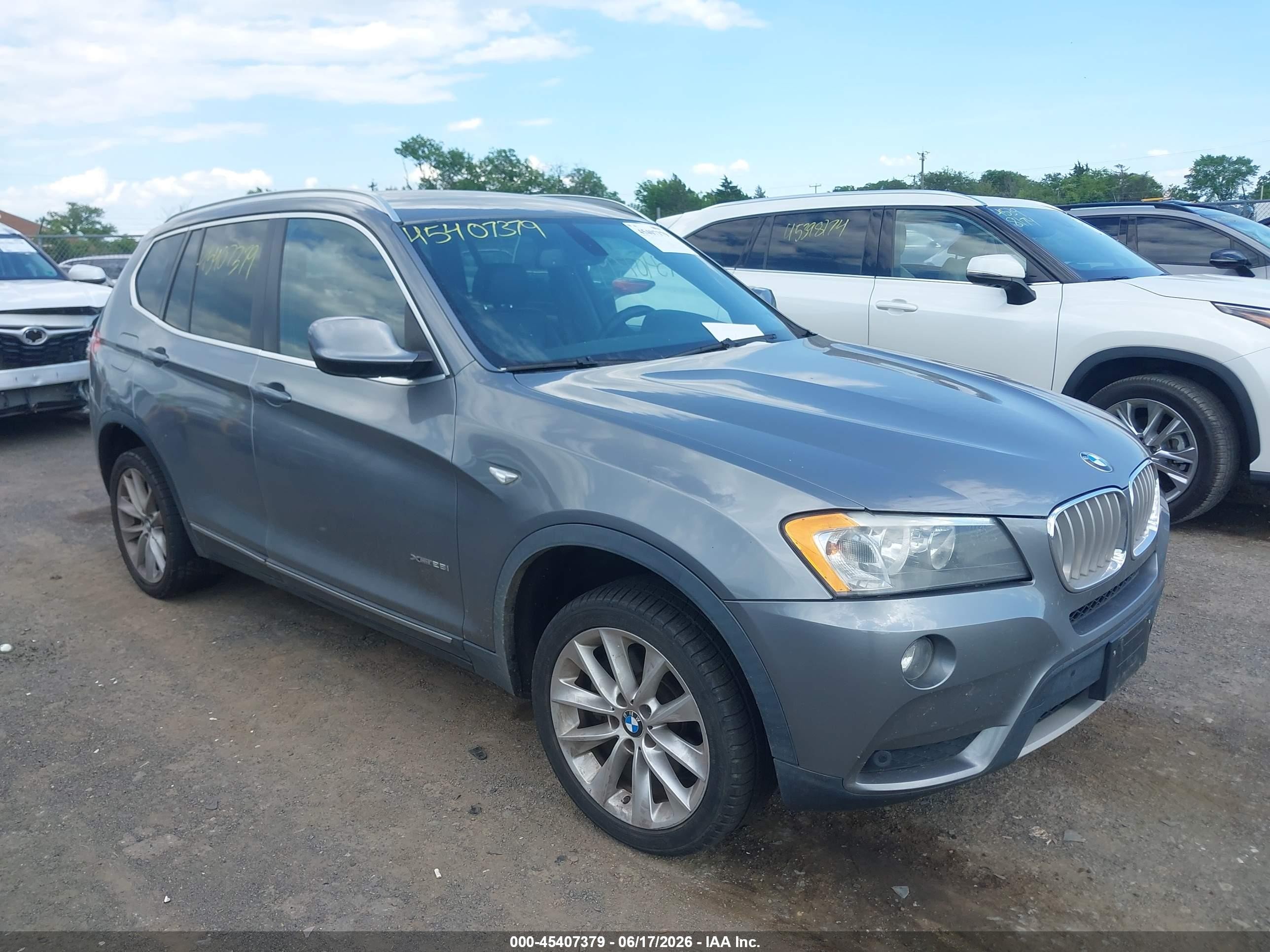 2012 Bmw X3 Xdrive28i Gray vin: 5UXWX5C58CL726426