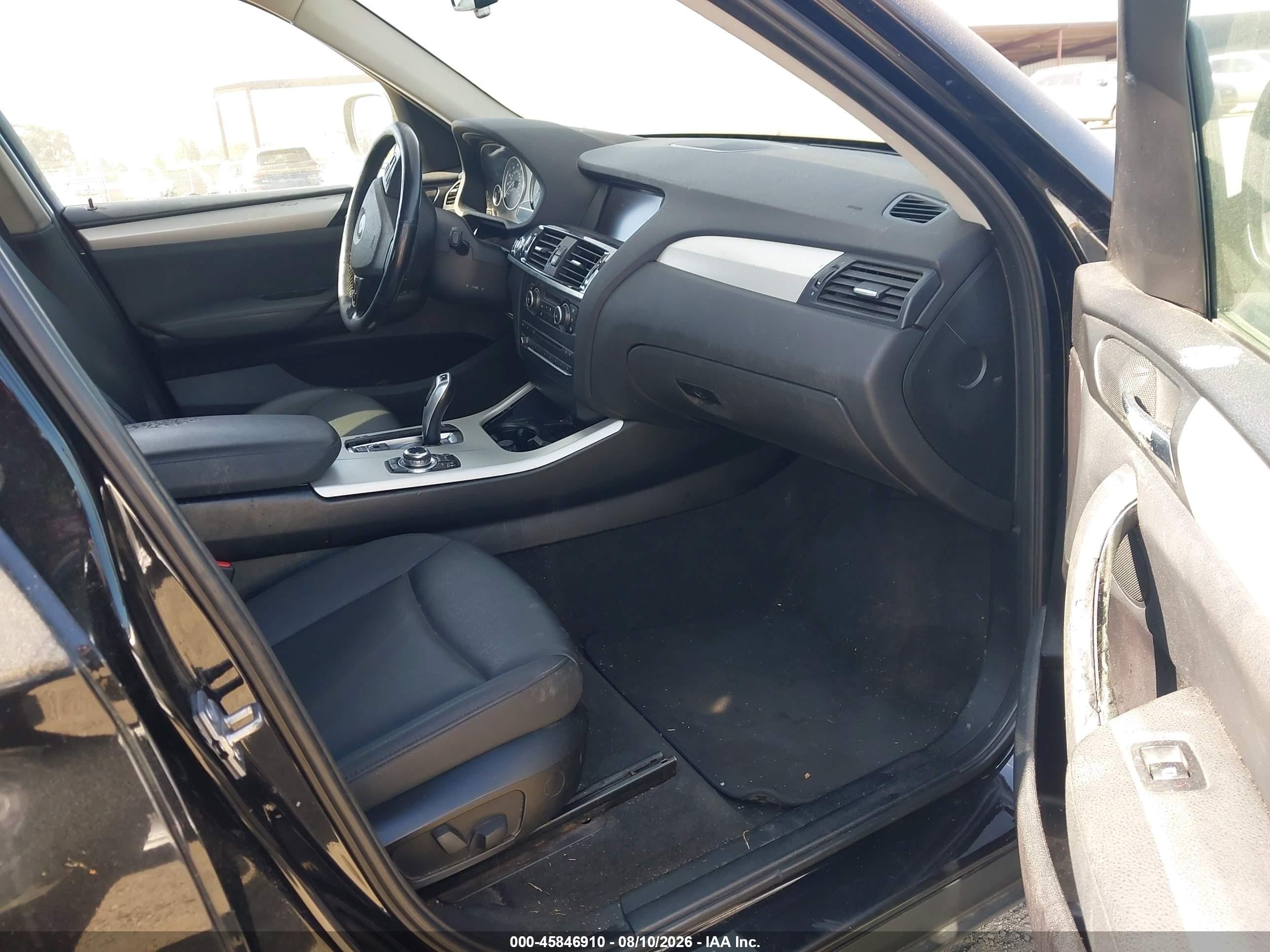 2012 Bmw X3 Xdrive28i Black vin: 5UXWX5C58CL726796
