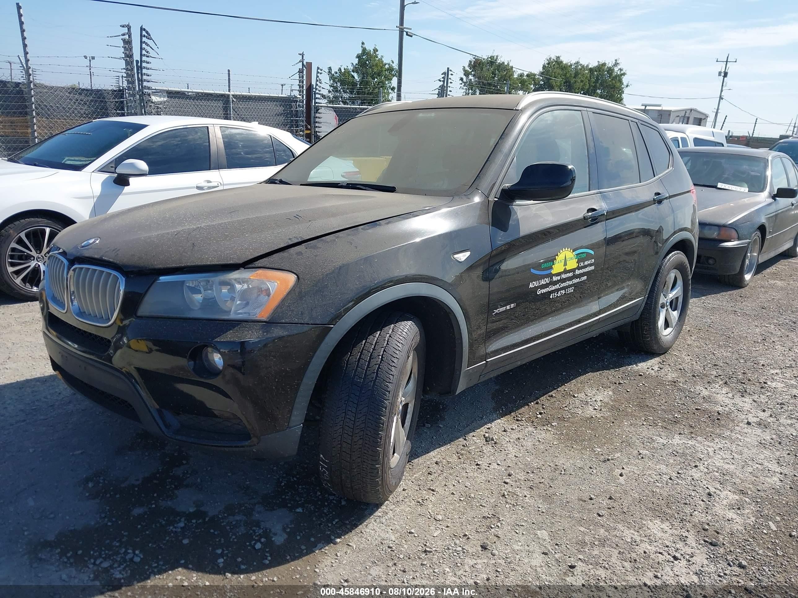 2012 Bmw X3 Xdrive28i Black vin: 5UXWX5C58CL726796