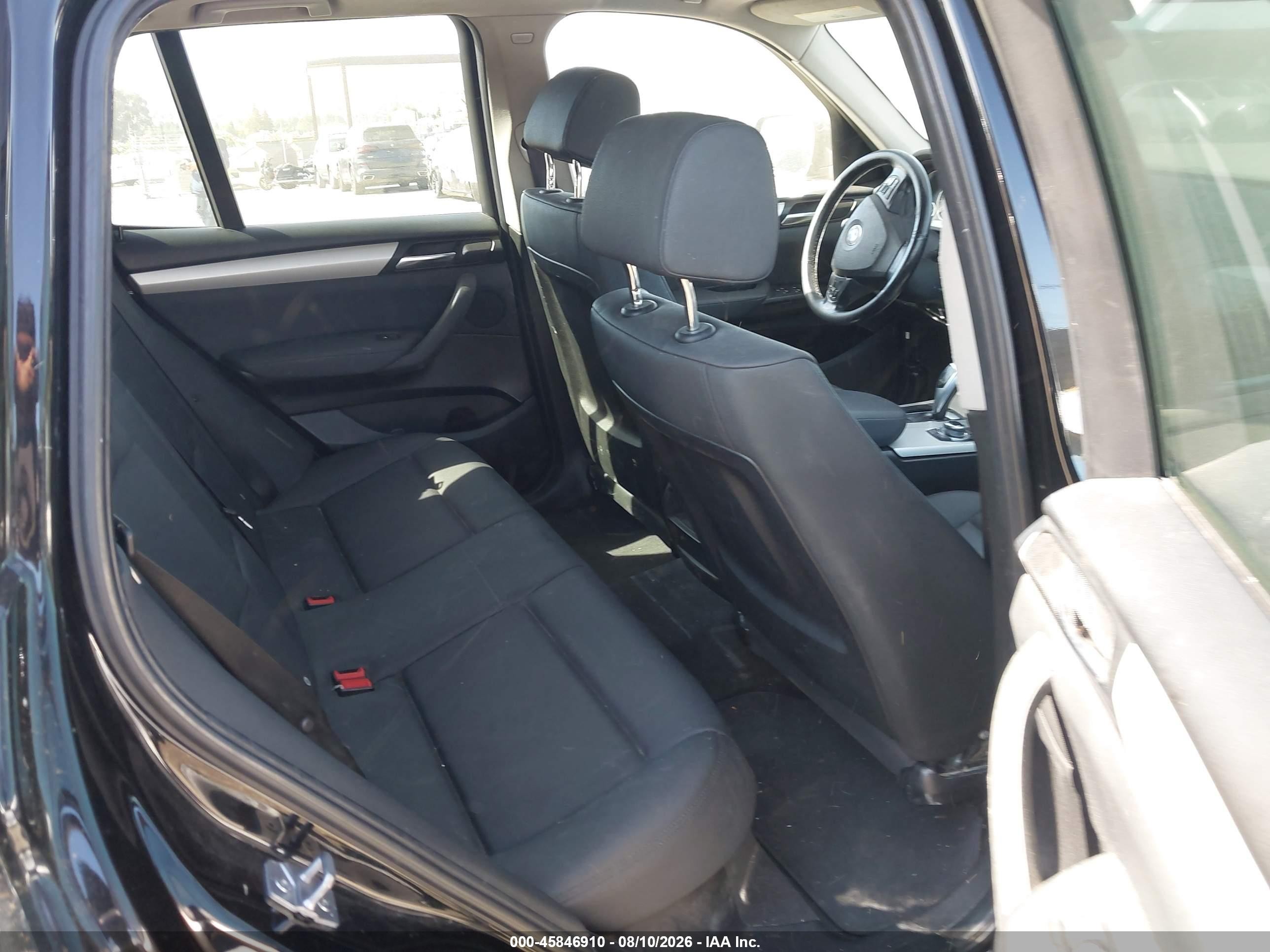 2012 Bmw X3 Xdrive28i Black vin: 5UXWX5C58CL726796