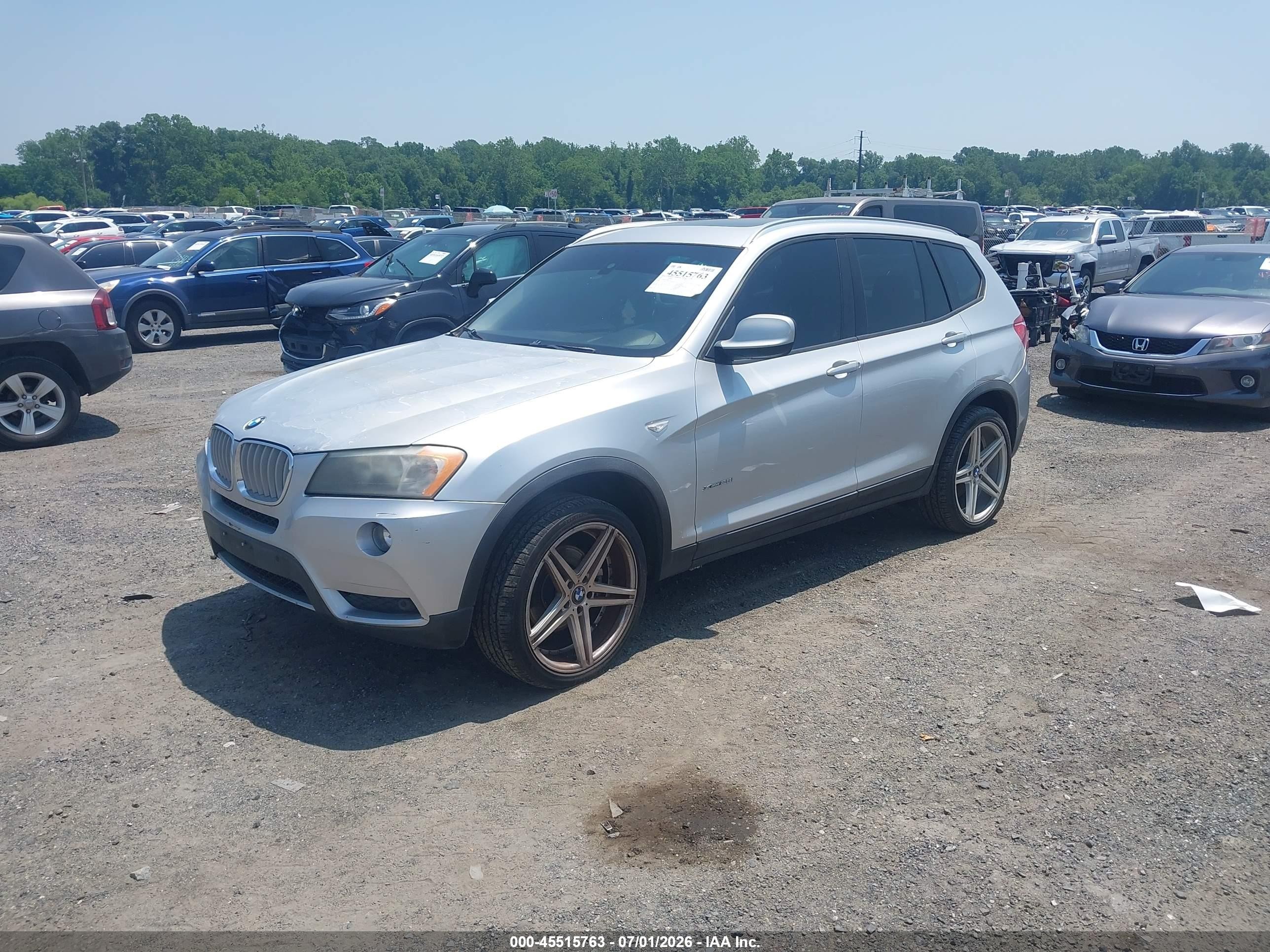 2011 Bmw X3 Xdrive28i Silver vin: 5UXWX5C59BL701601