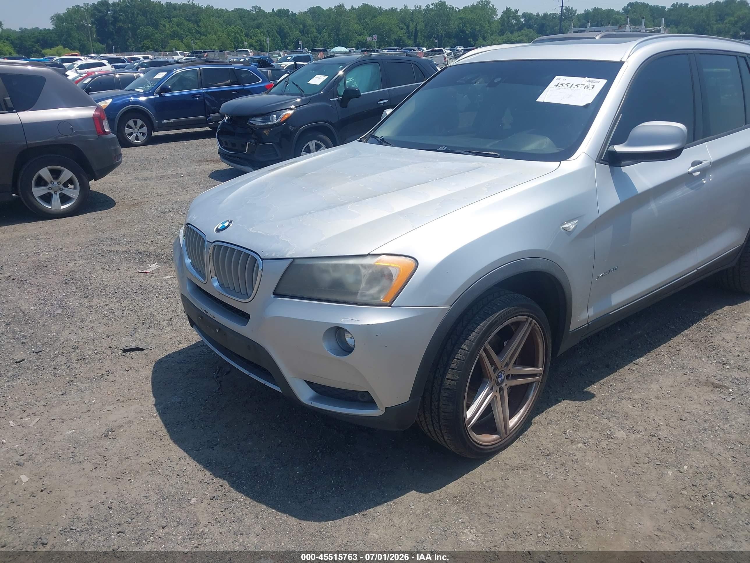 2011 Bmw X3 Xdrive28i Silver vin: 5UXWX5C59BL701601