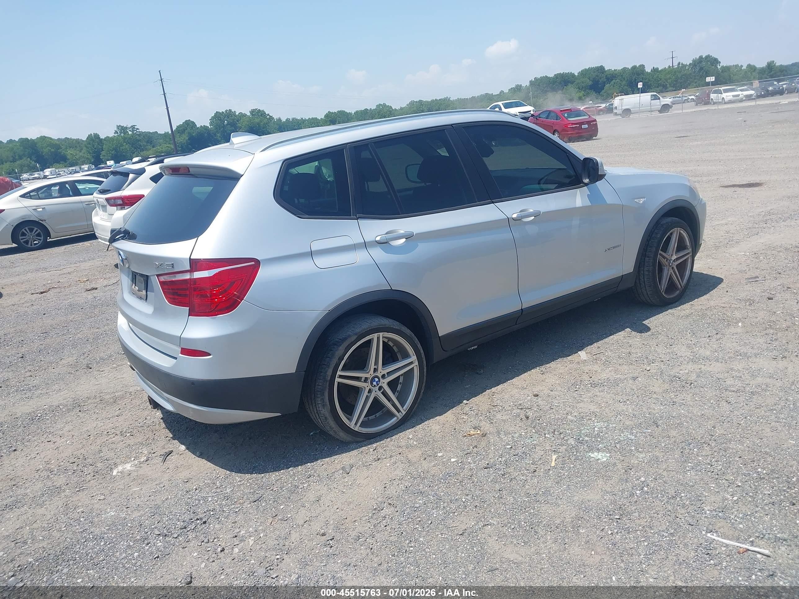 2011 Bmw X3 Xdrive28i Silver vin: 5UXWX5C59BL701601