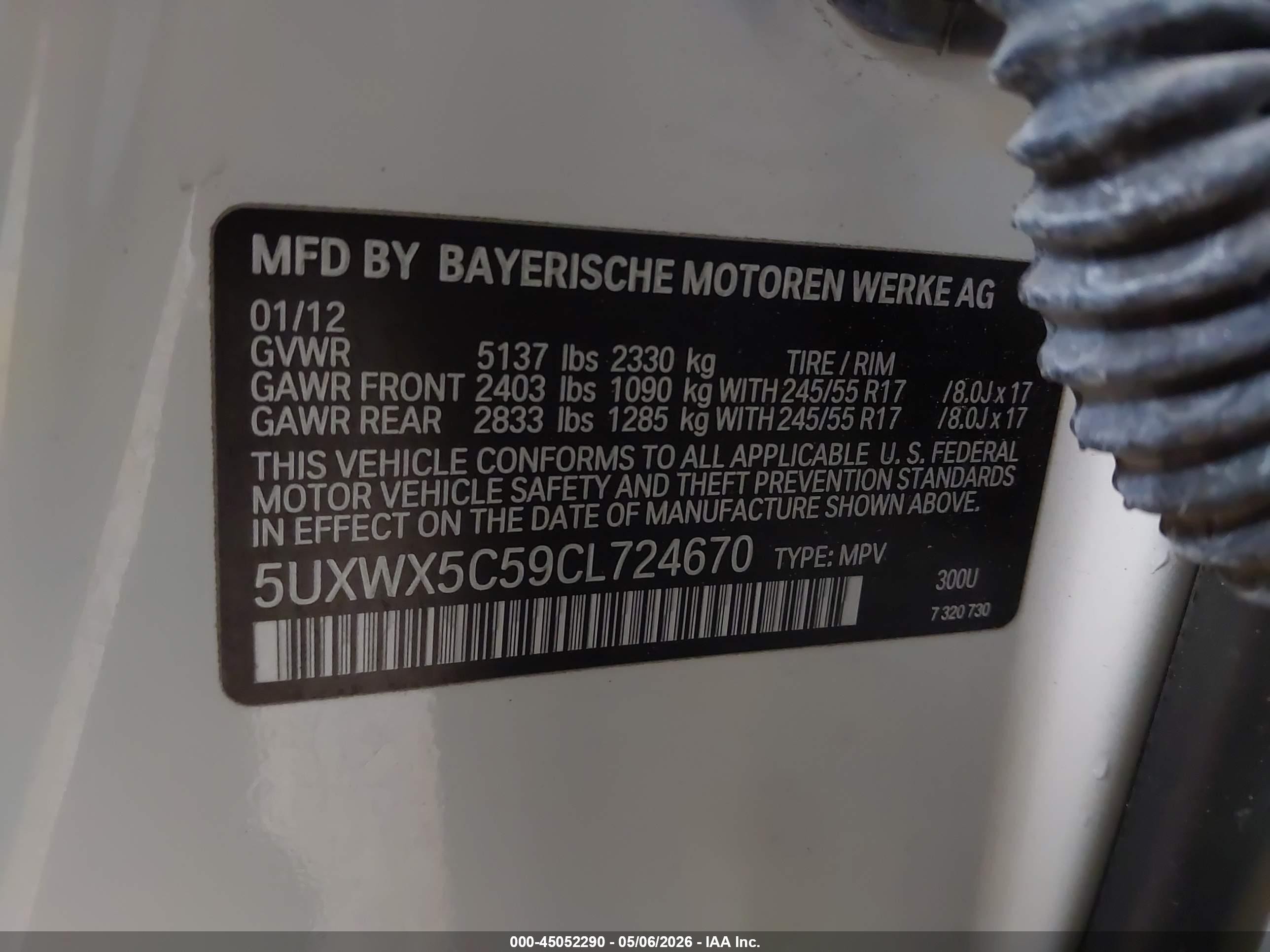 2012 Bmw X3 Xdrive28i White vin: 5UXWX5C59CL724670
