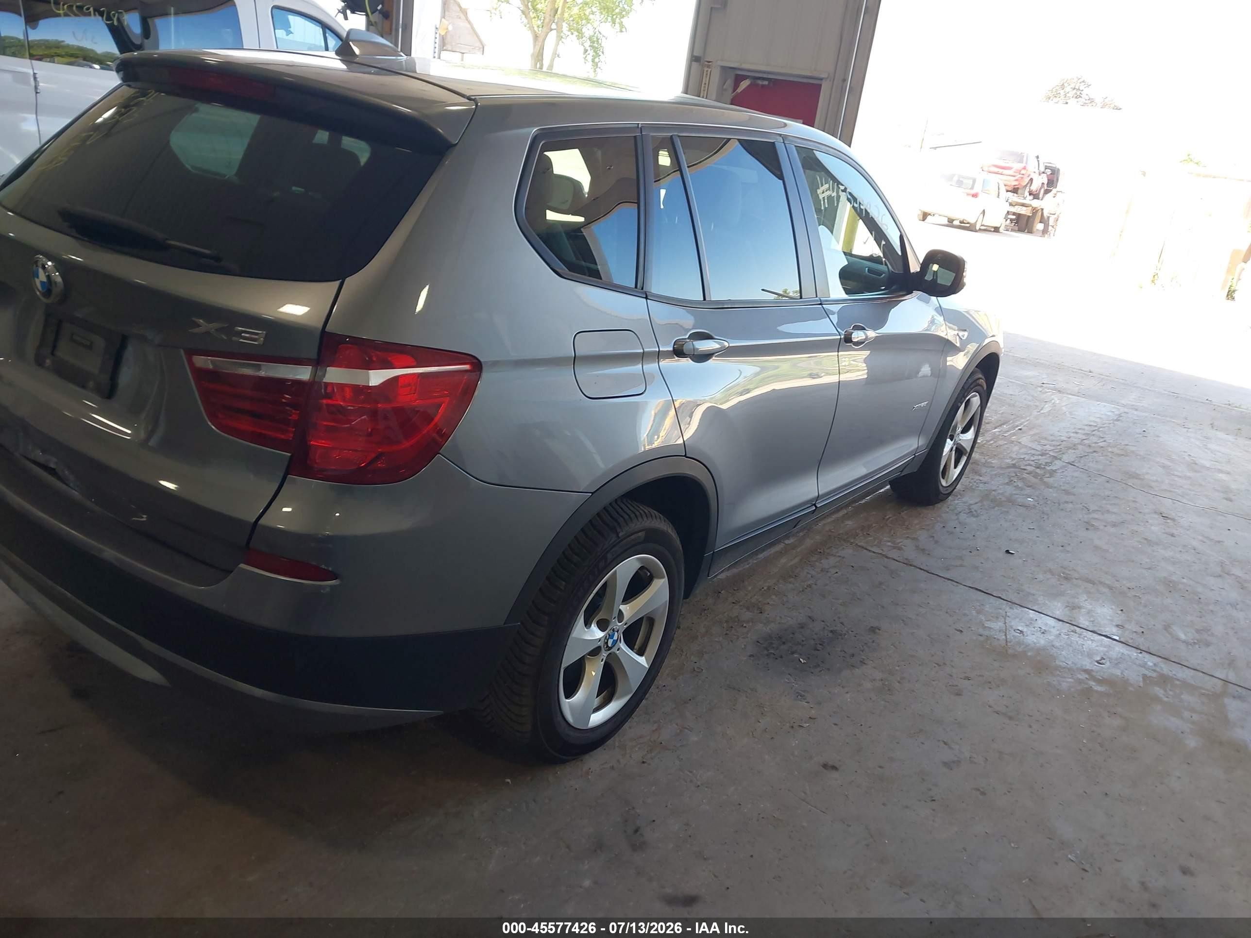 2012 Bmw X3 Xdrive28i Gray vin: 5UXWX5C59CL727407