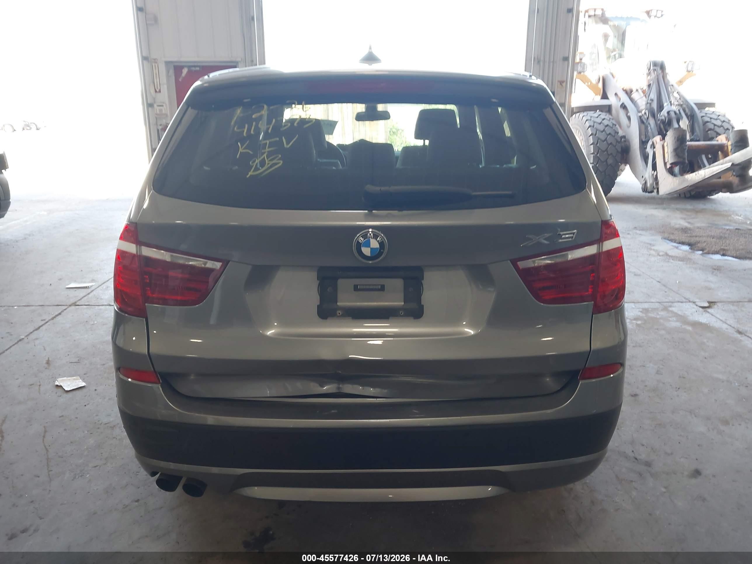 2012 Bmw X3 Xdrive28i Gray vin: 5UXWX5C59CL727407