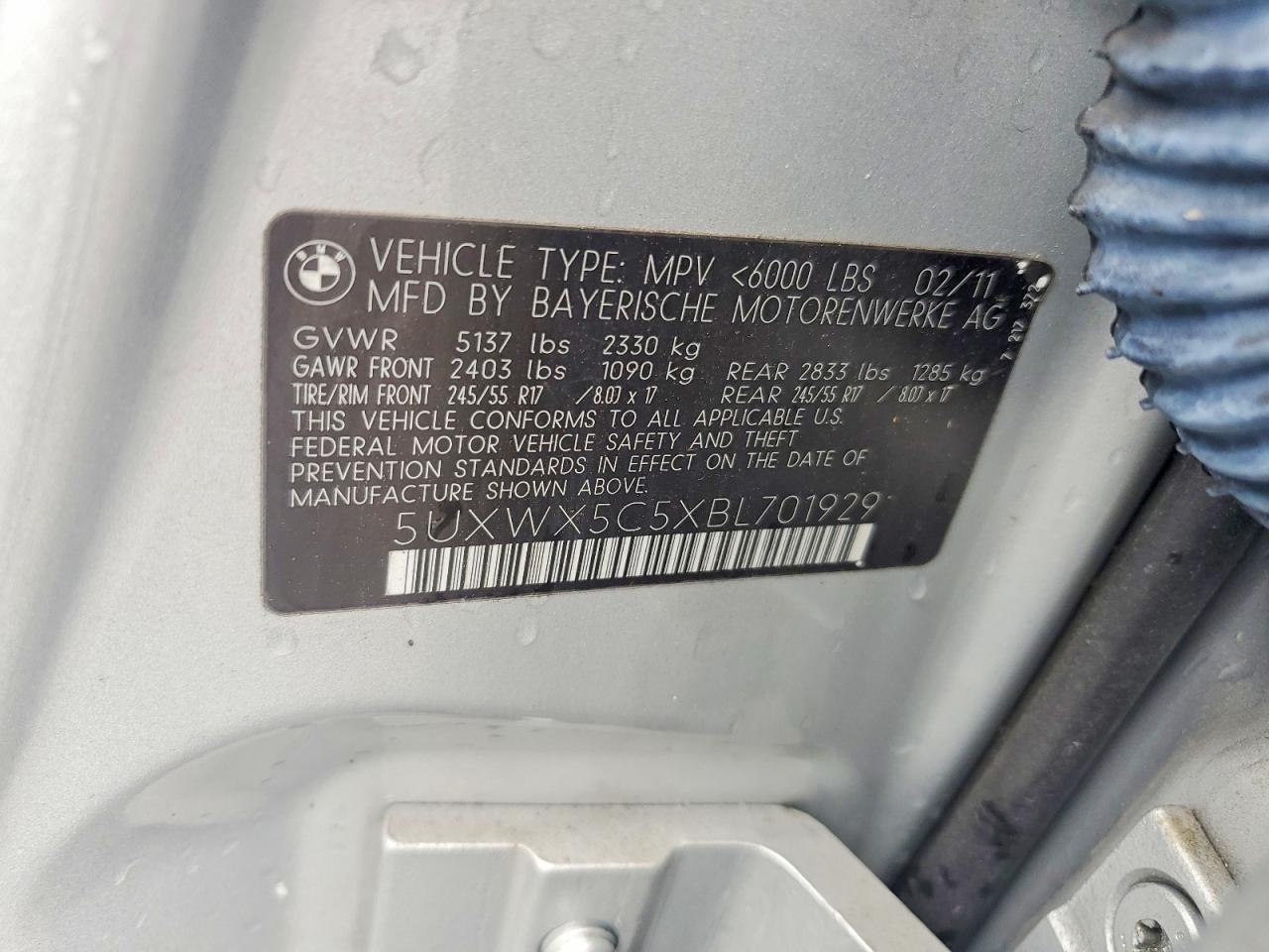 2011 Bmw X3 Xdrive28i Silver vin: 5UXWX5C5XBL701929