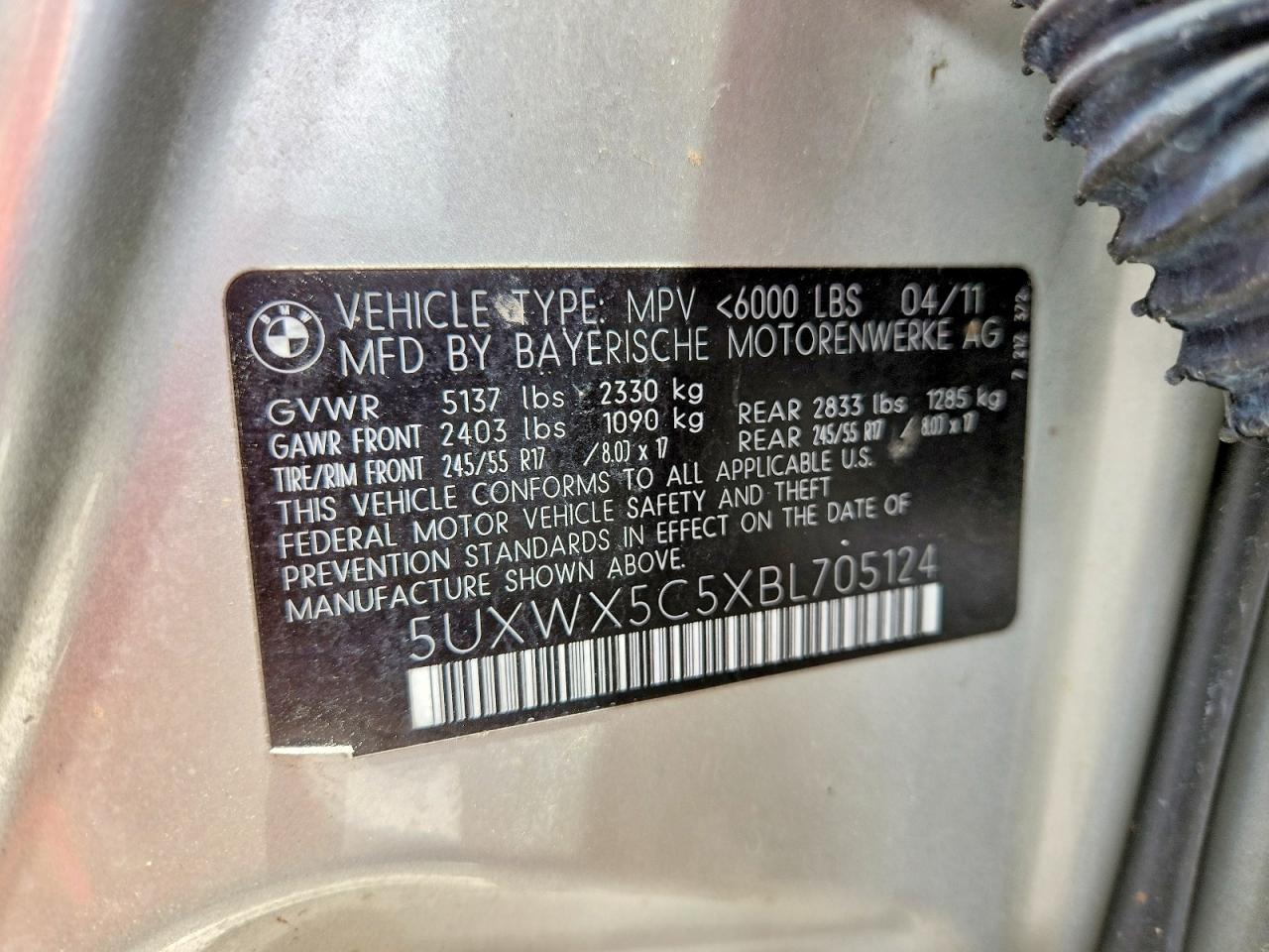 2011 Bmw X3 Xdrive28i Silver vin: 5UXWX5C5XBL705124
