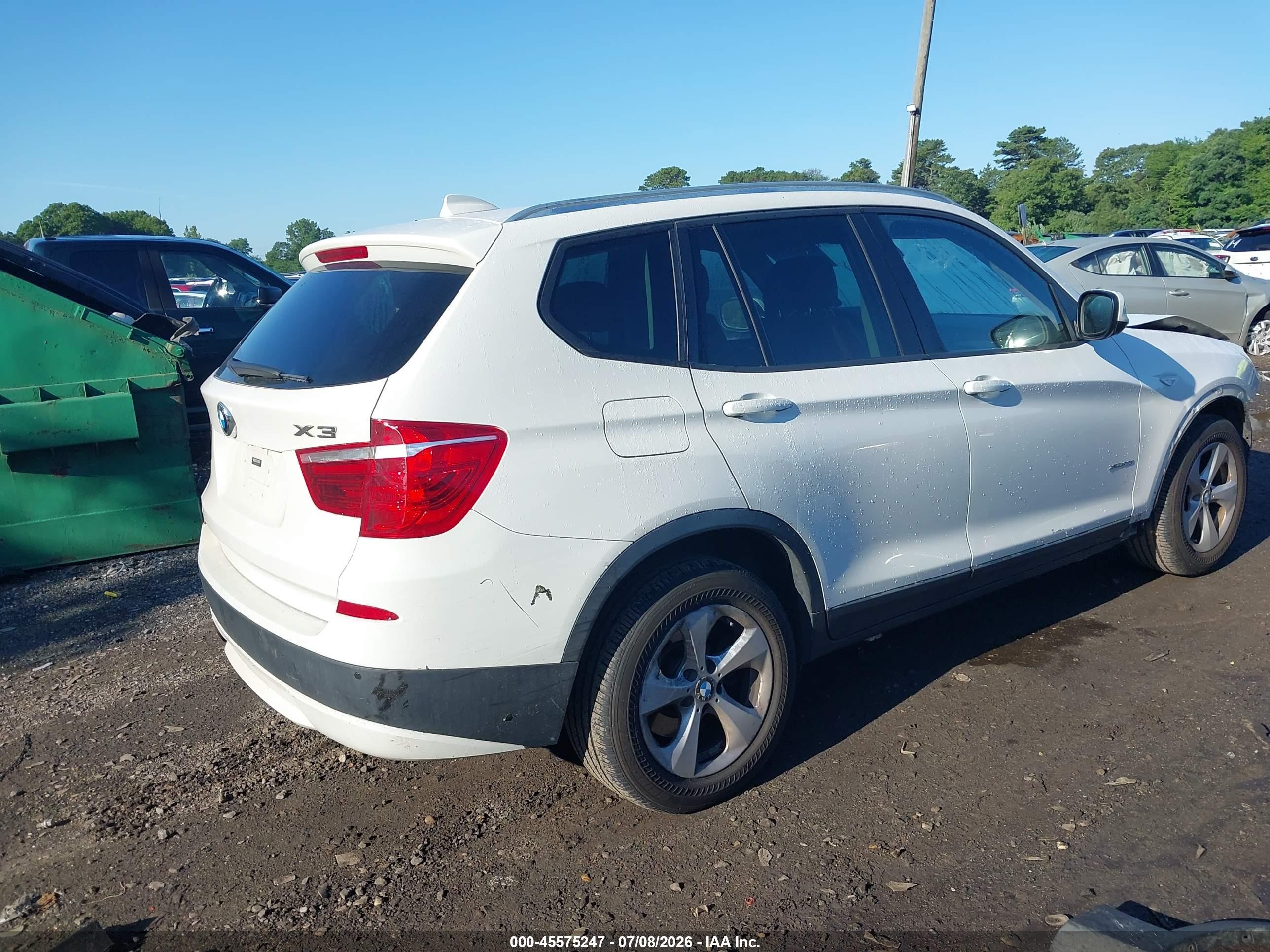 2011 Bmw X3 Xdrive28i White vin: 5UXWX5C5XBL707777