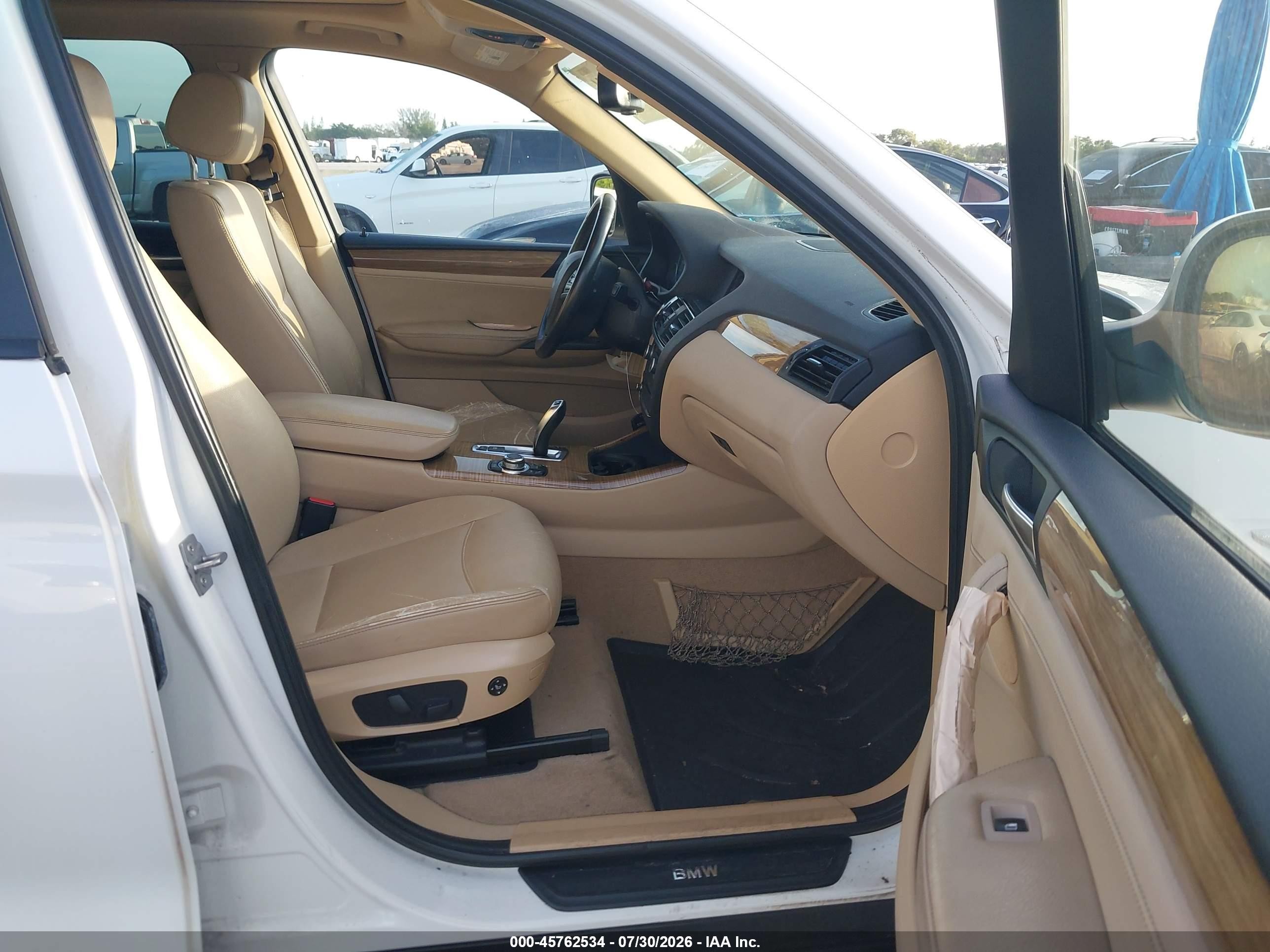 2012 Bmw X3 Xdrive28i White vin: 5UXWX5C5XCL720871